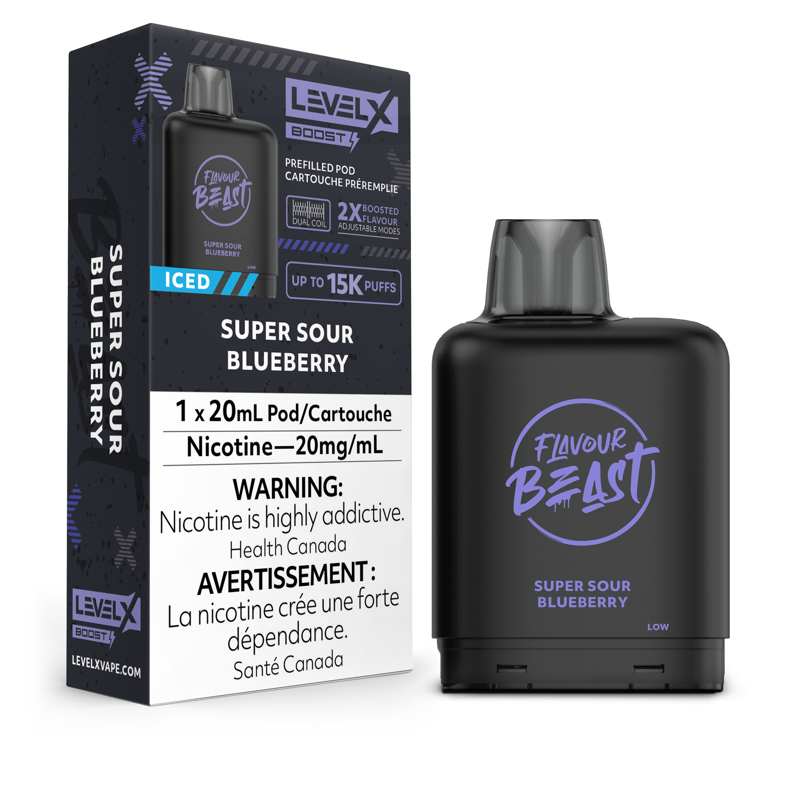 SUPER SOUR BLUEBERRY ICED - LEVEL X FB BOOST (20mL)