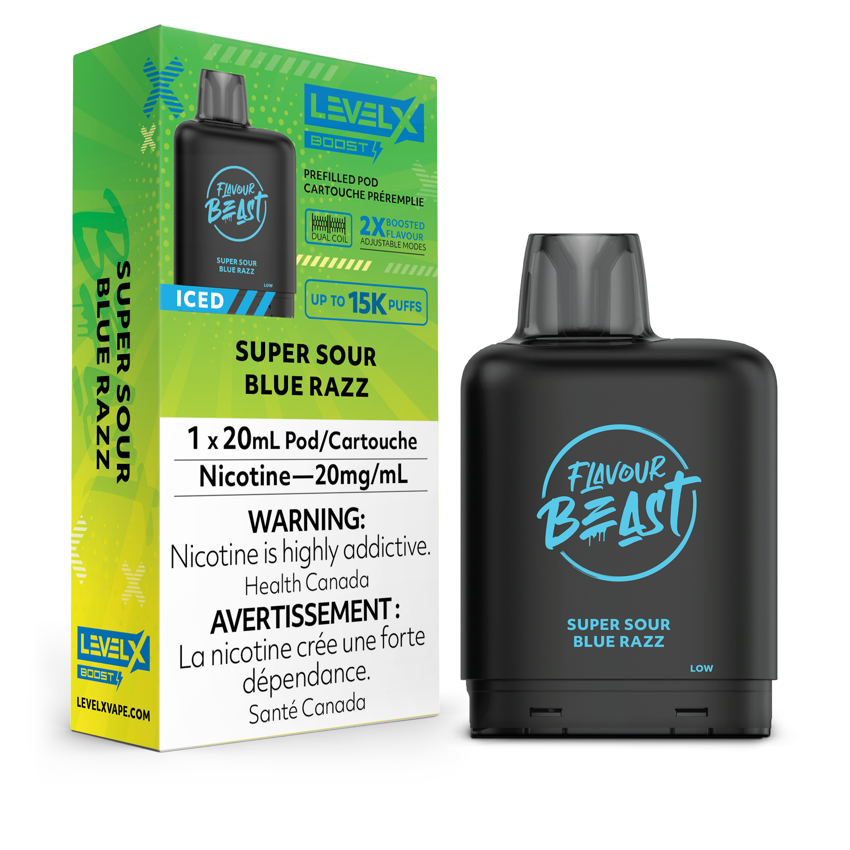 SUPER SOUR BLUE RAZZ ICED - LEVEL X FB BOOST (20mL)