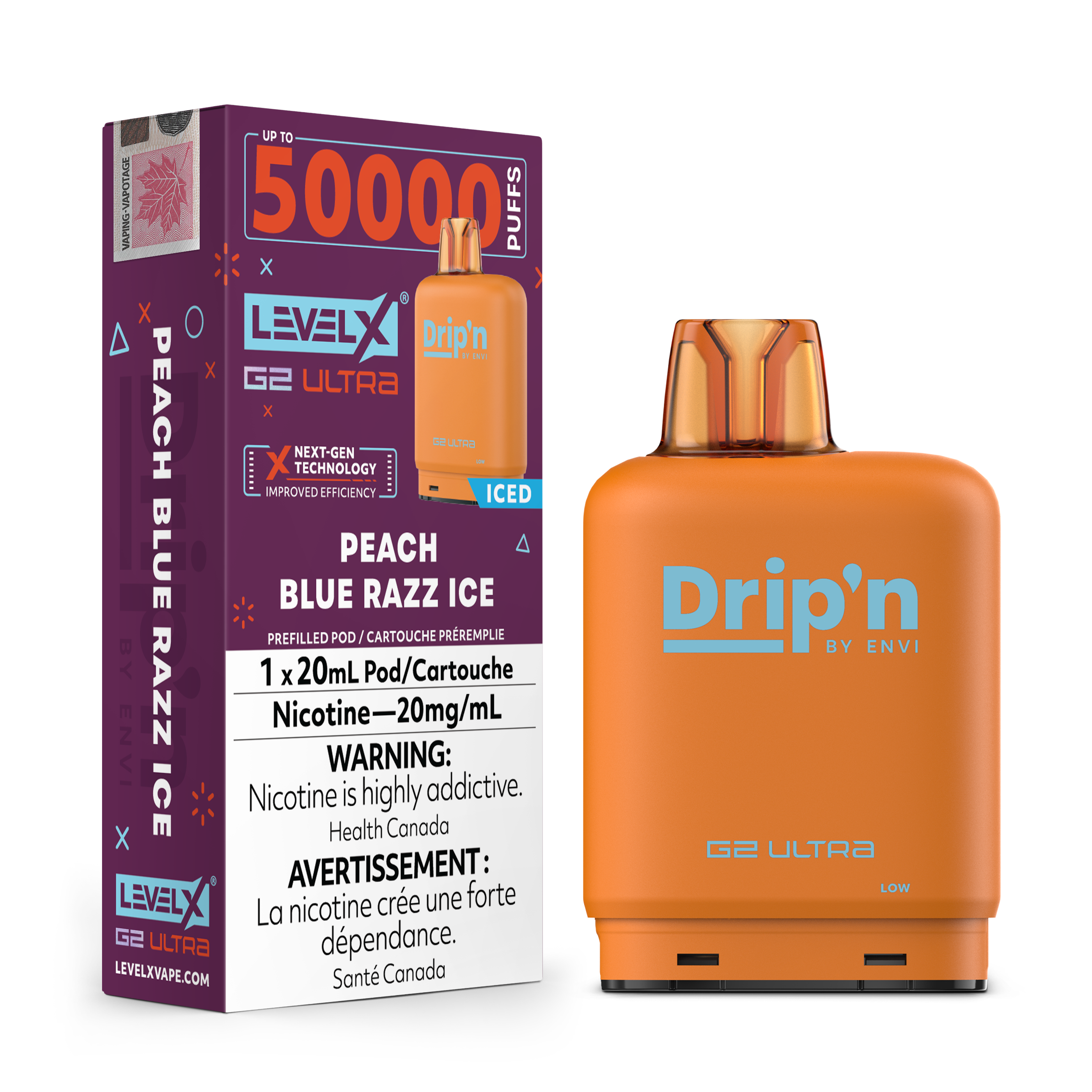 PEACH BLUE RAZZ ICE - FLAVOUR BEAST LEVEL X G2 DRIP'N ULTRA (20mL)