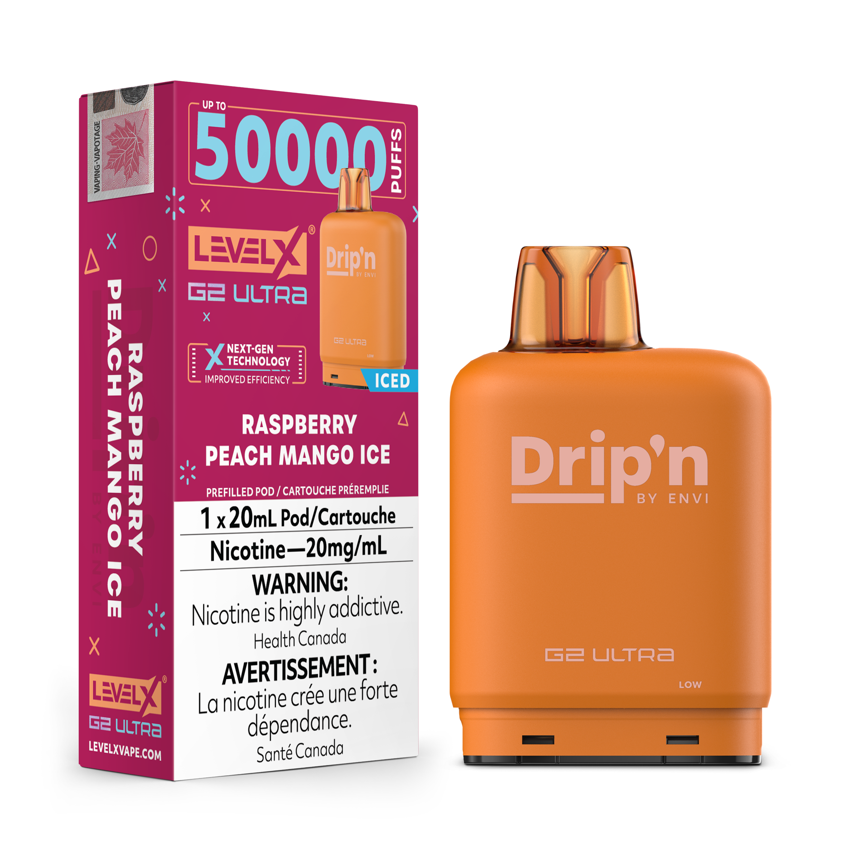 RASPBERRY PEACH MANGO ICE - FLAVOUR BEAST LEVEL X G2 DRIP'N ULTRA (20mL)