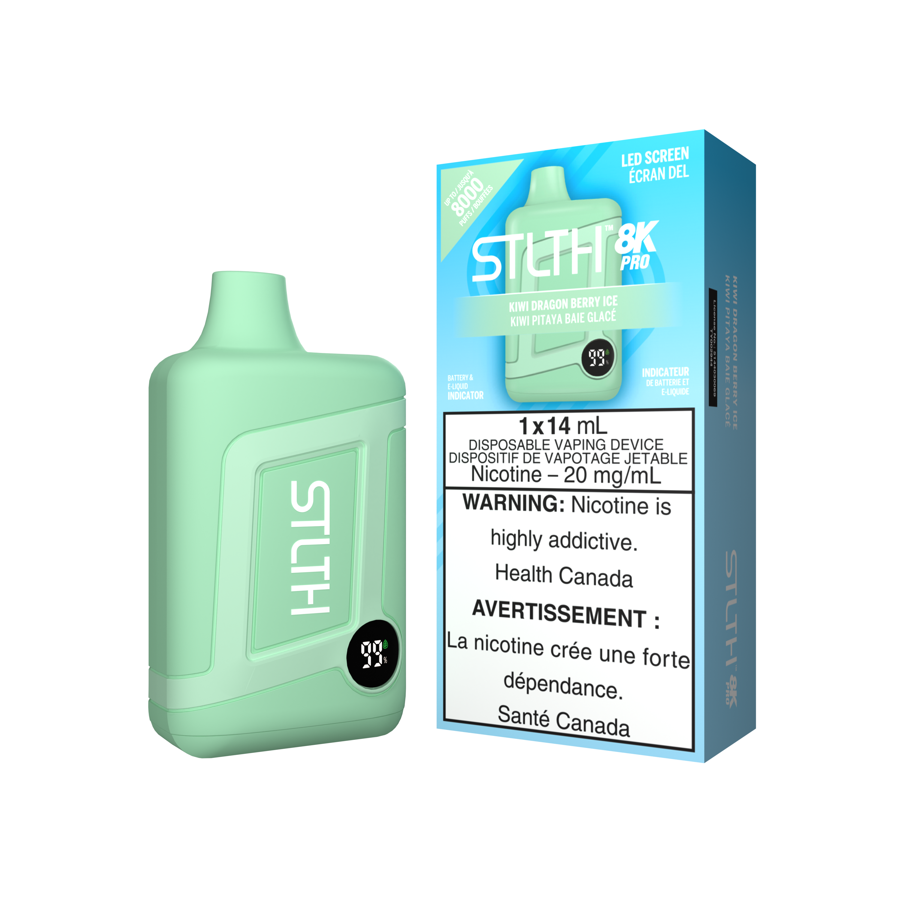 STLTH BOX 8K PRO DISPOSABLE - KIWI DRAGON BERRY ICE