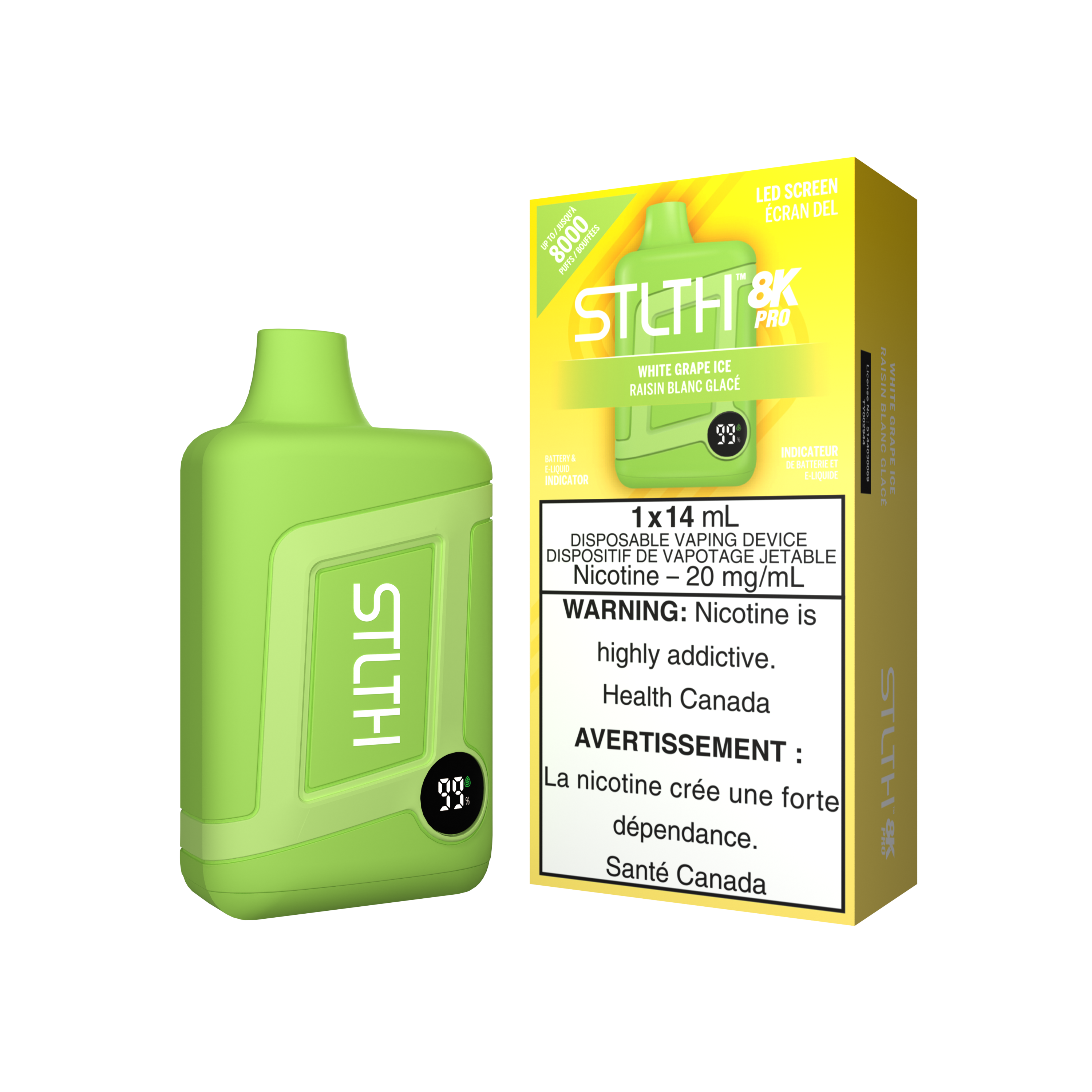 STLTH BOX 8K PRO DISPOSABLE - WHITE GRAPE ICE