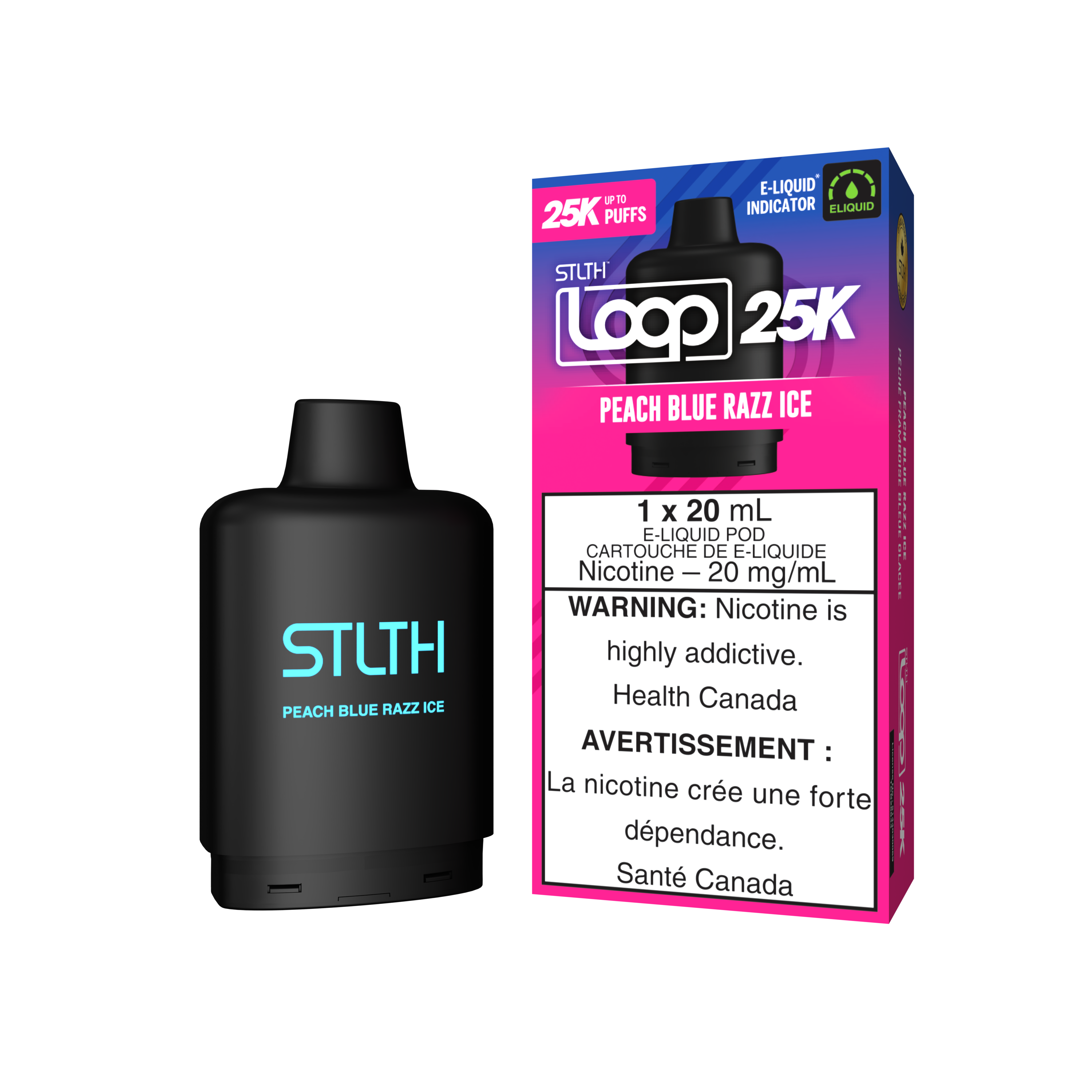 PEACH BLUE RAZZ ICE - STLTH LOOP 25K (20mL)