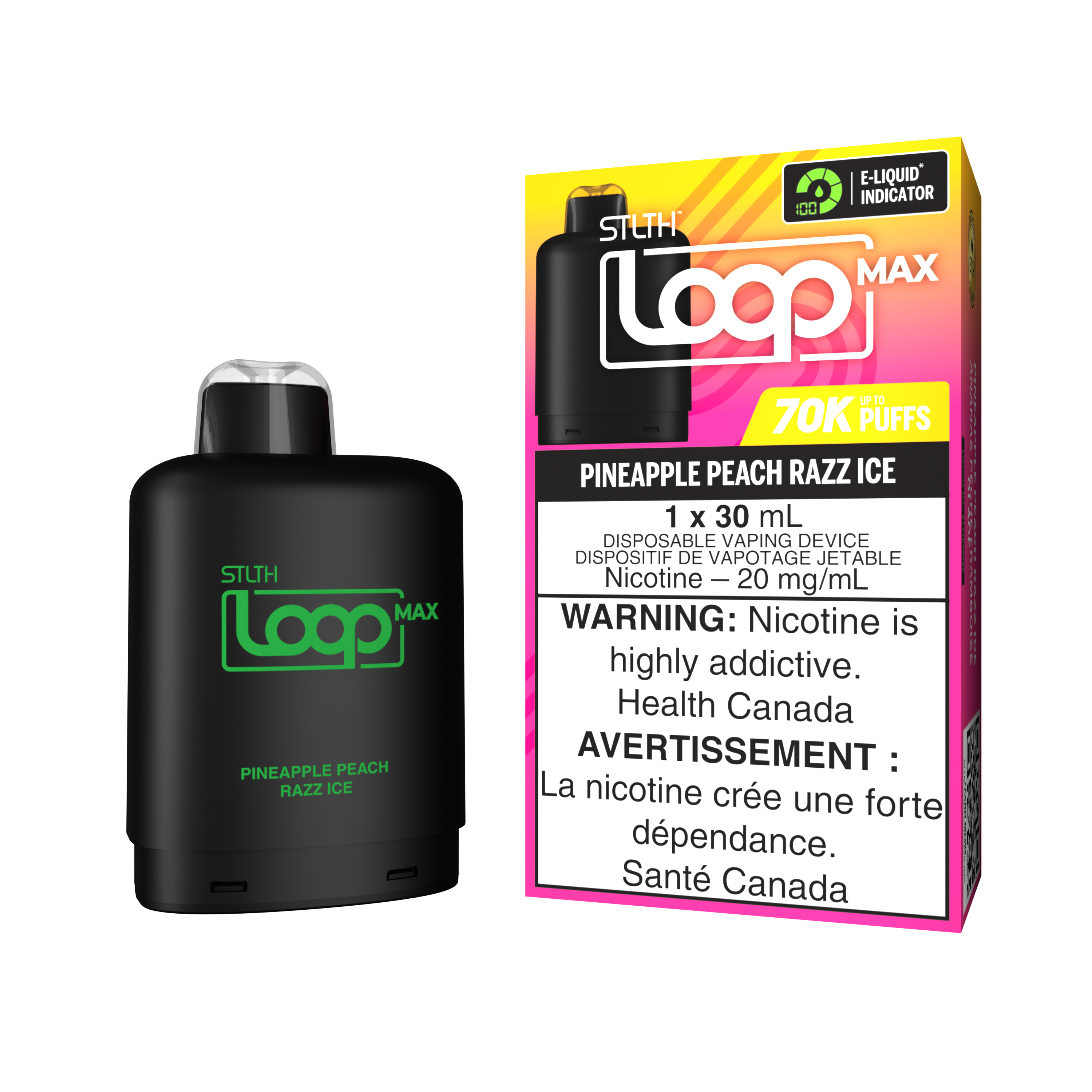 PINEAPPLE PEACH RAZZ ICE - STLTH LOOP MAX (30mL)