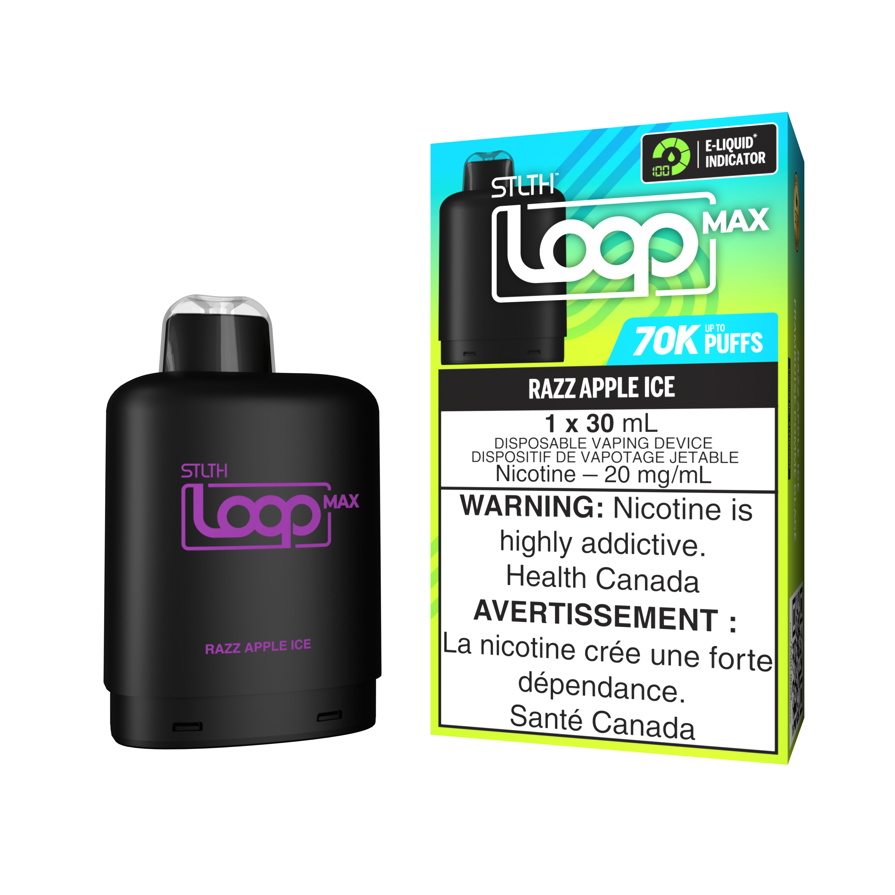 RAZZ APPLE ICE - STLTH LOOP MAX (30mL)