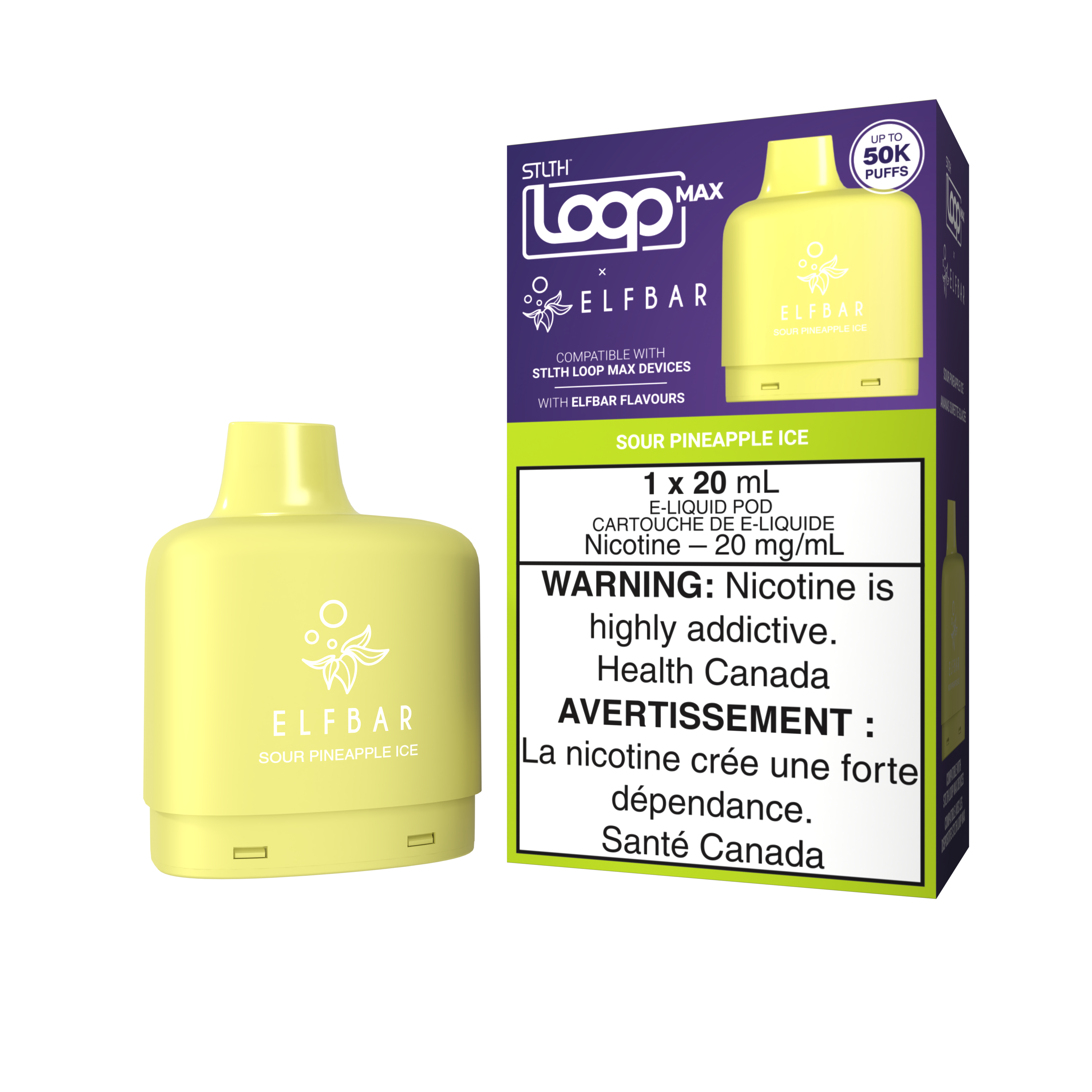 SOUR PINEAPPLE ICE - STLTH LOOP MAX X ELFBAR POD (20mL)