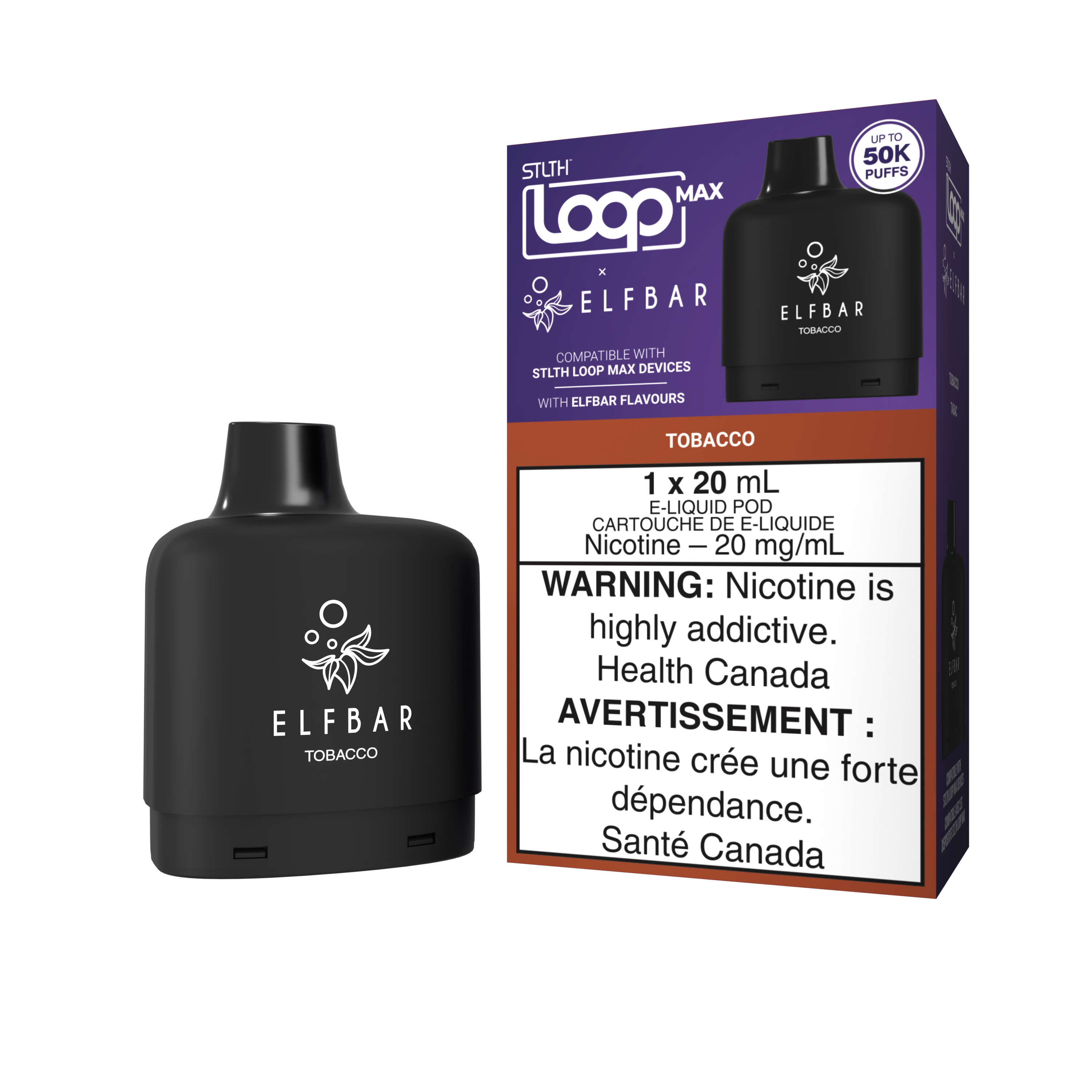 TOBACCO - STLTH LOOP MAX X ELFBAR POD (20mL)