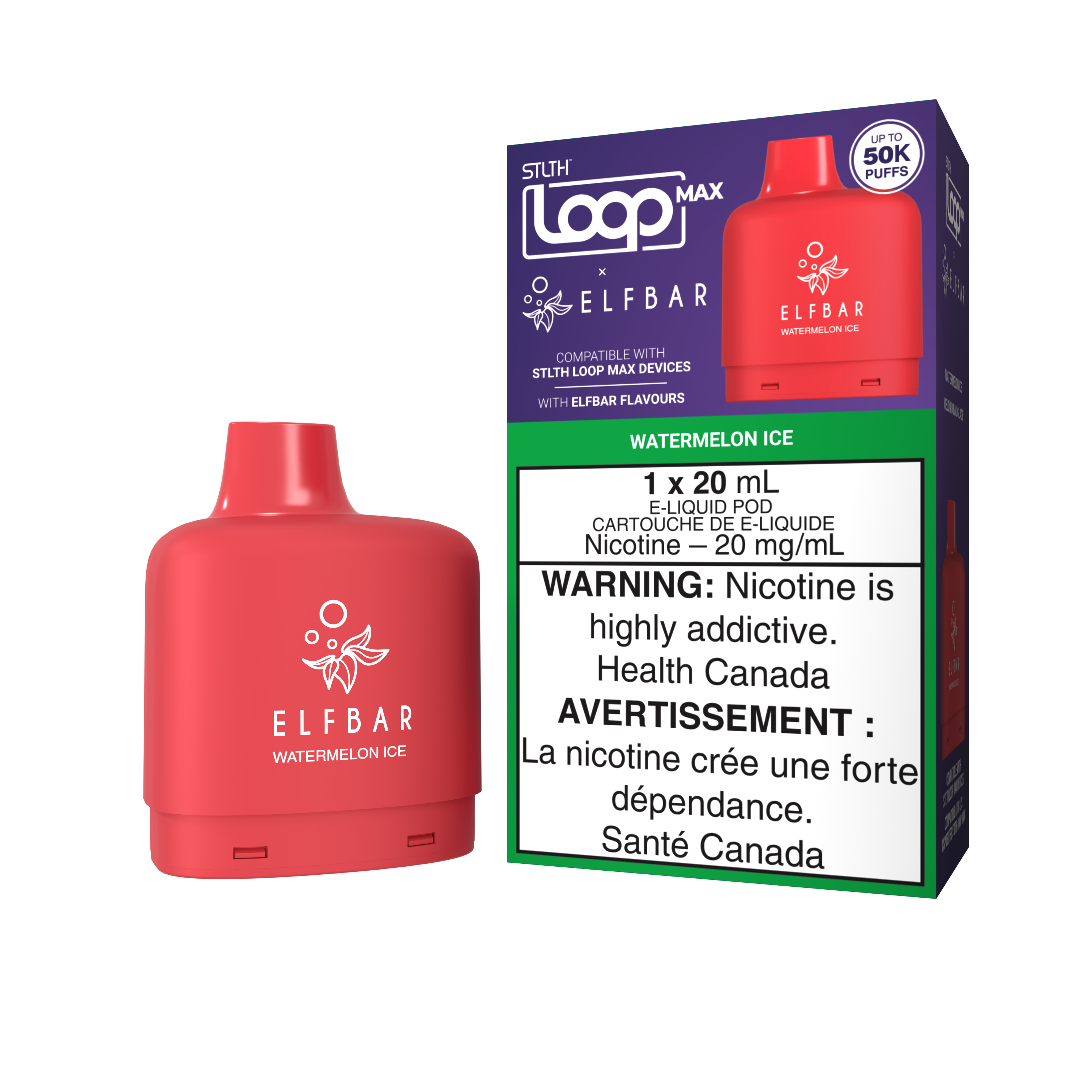 WATERMELON ICE - STLTH LOOP MAX X ELFBAR POD (20mL)