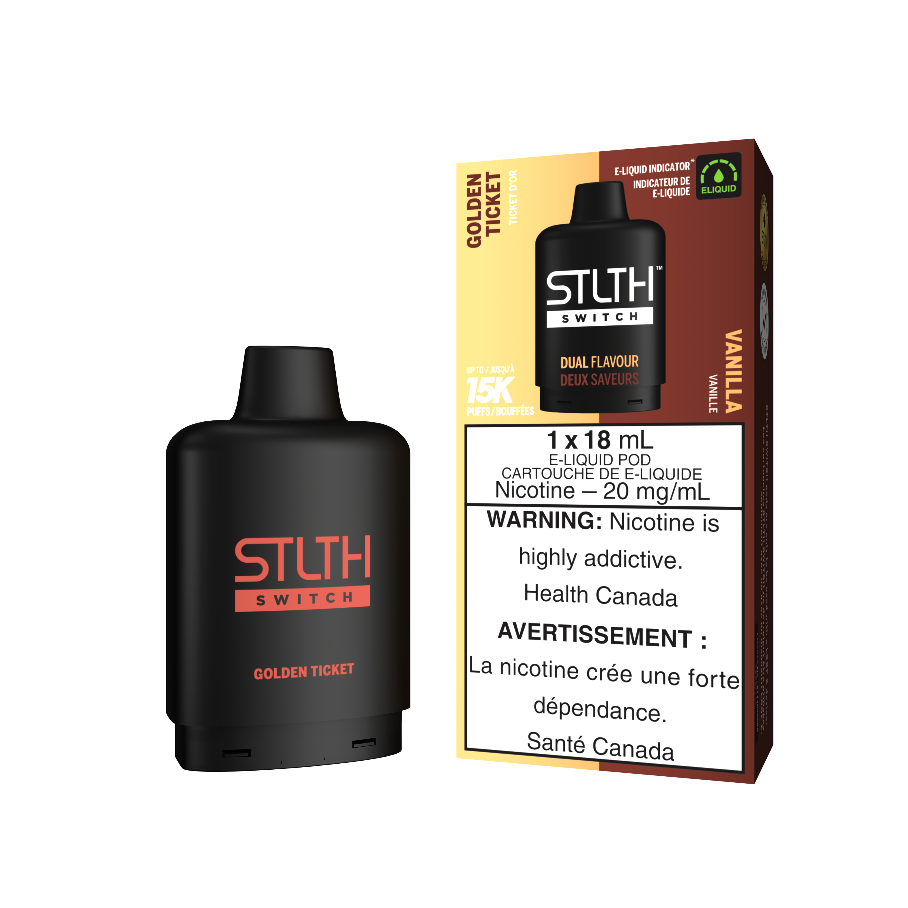 GOLDEN TICKET & VANILLA - STLTH SWITCH (18mL)