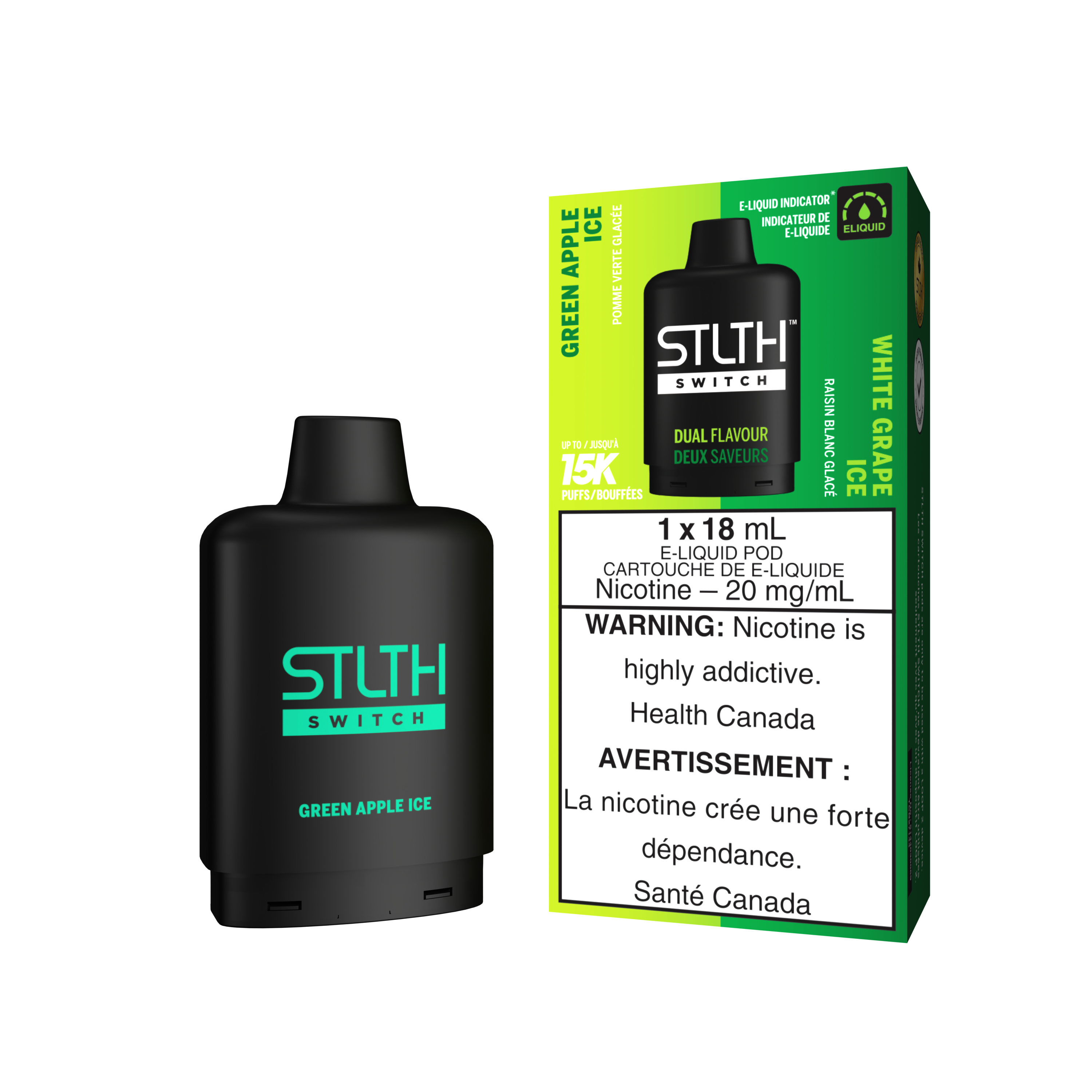 GREEN APPLE ICE & WHITE GRAPE ICE - STLTH SWITCH (18mL)