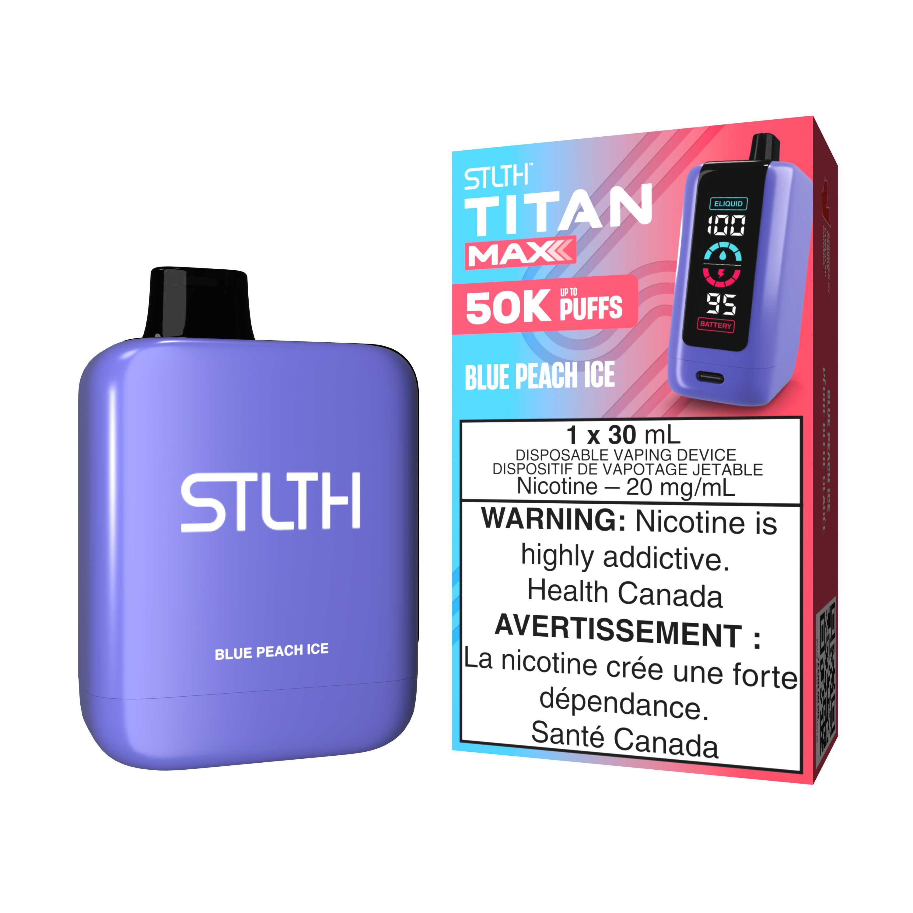 BLUE PEACH ICE - STLTH TITAN MAX DISPOSABLE (30mL)