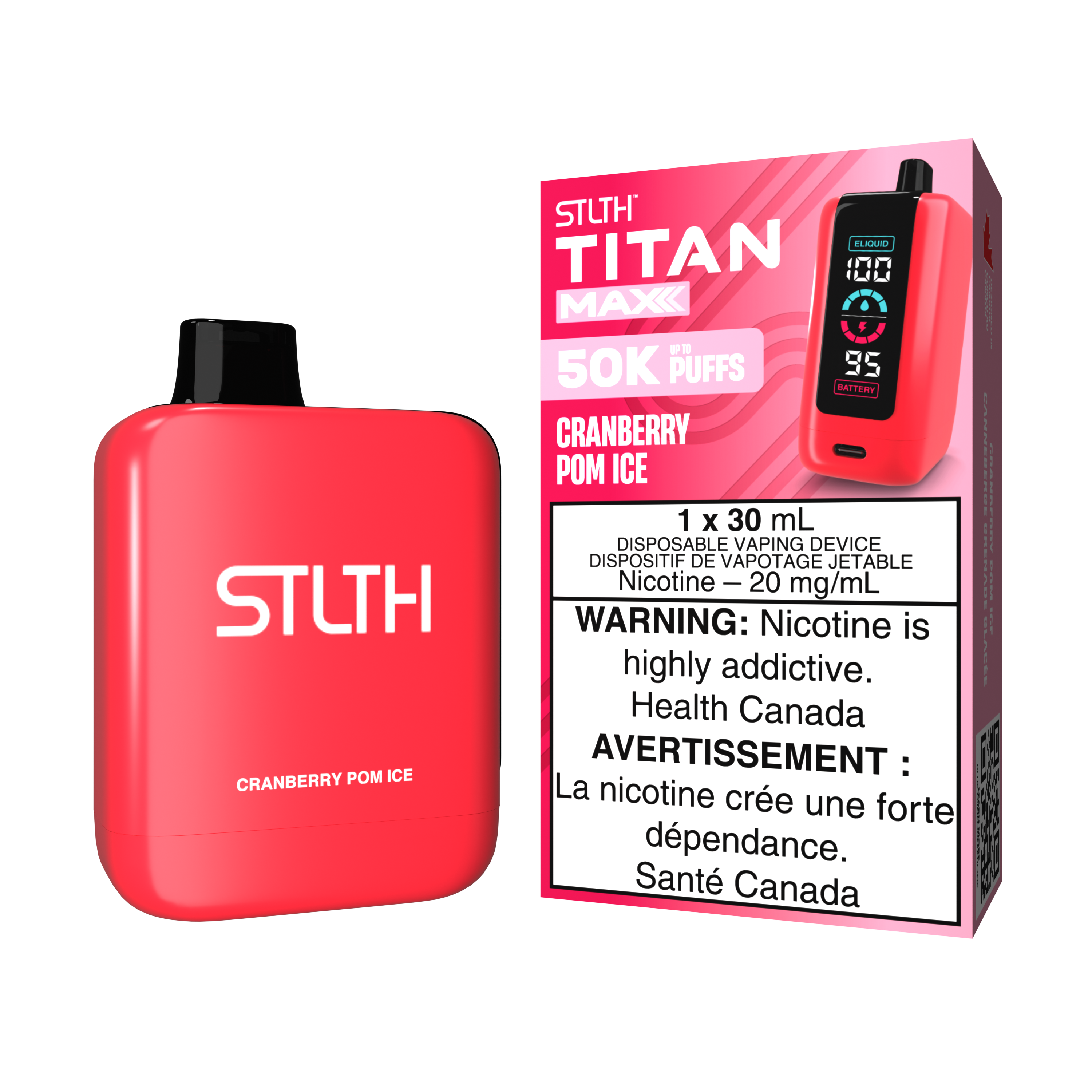 CRANBERRY POM ICE - STLTH TITAN MAX DISPOSABLE (30mL)