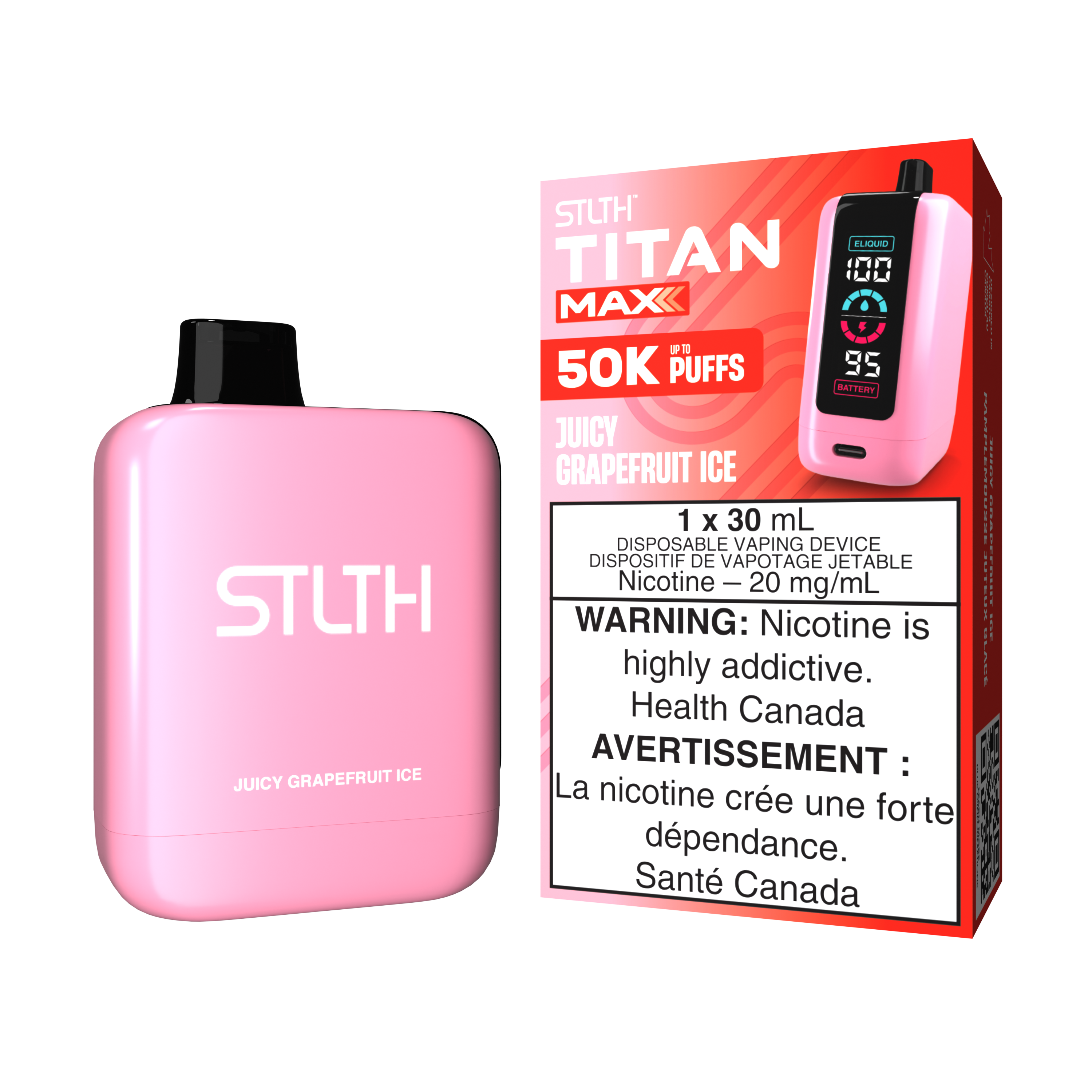 JUICY GRAPEFRUIT ICE - STLTH TITAN MAX DISPOSABLE (30mL)