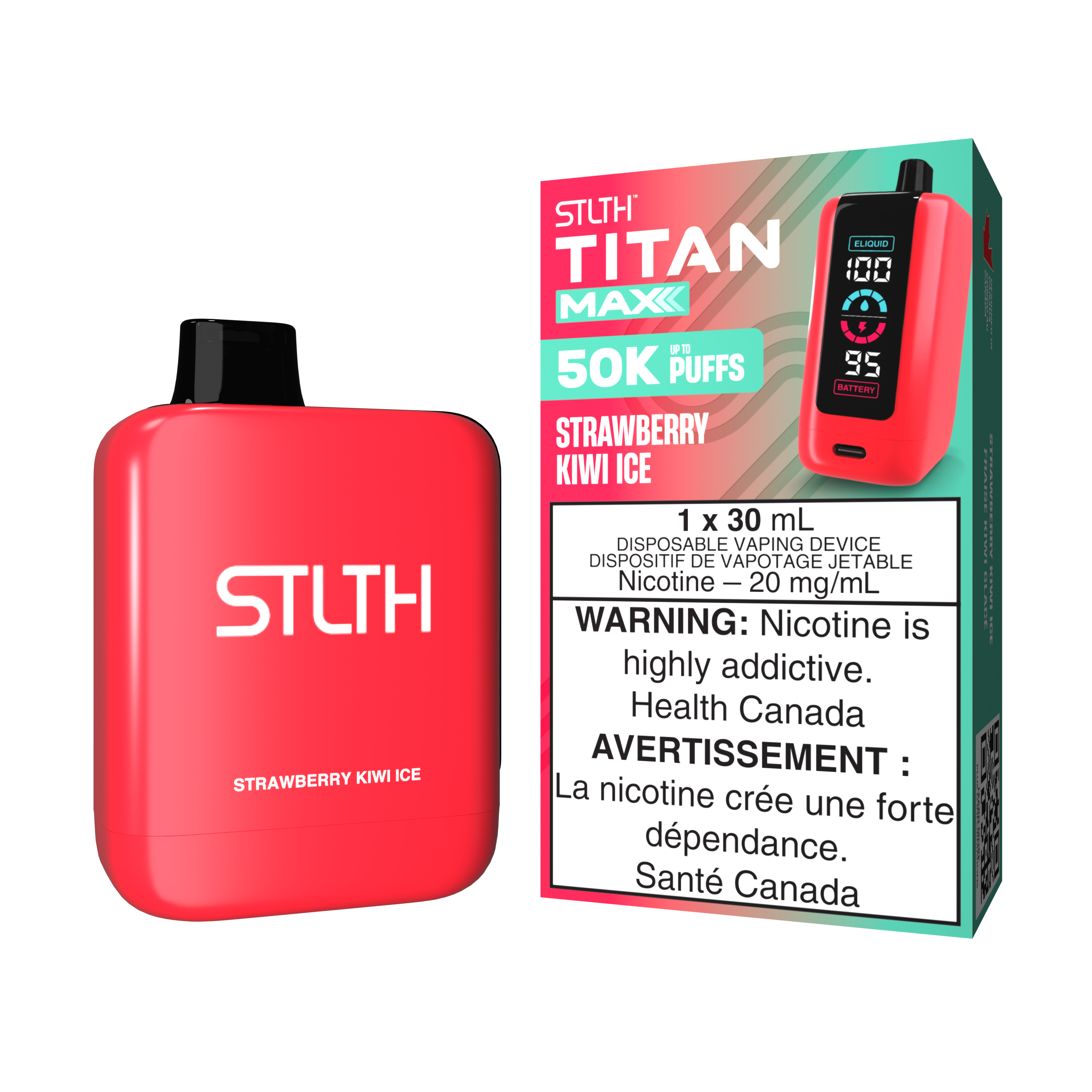 STRAWBERRY KIWI ICE - STLTH TITAN MAX DISPOSABLE (30mL)