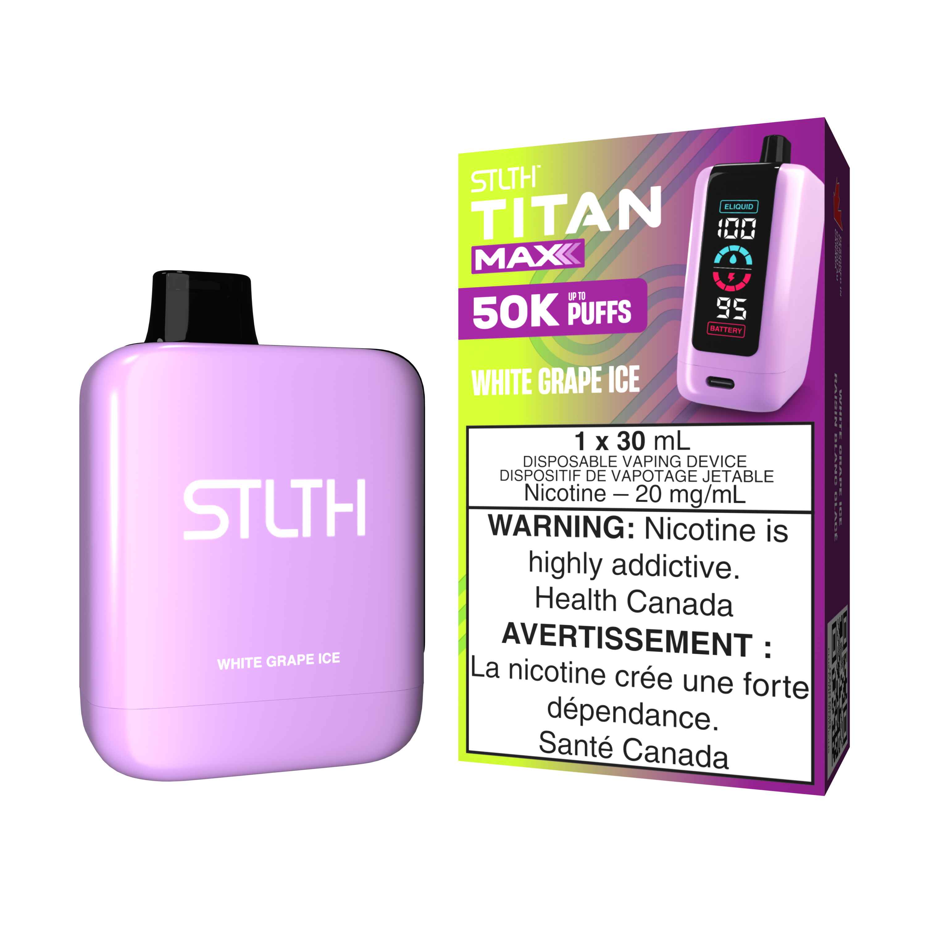 WHITE GRAPE ICE - STLTH TITAN MAX DISPOSABLE (30mL)