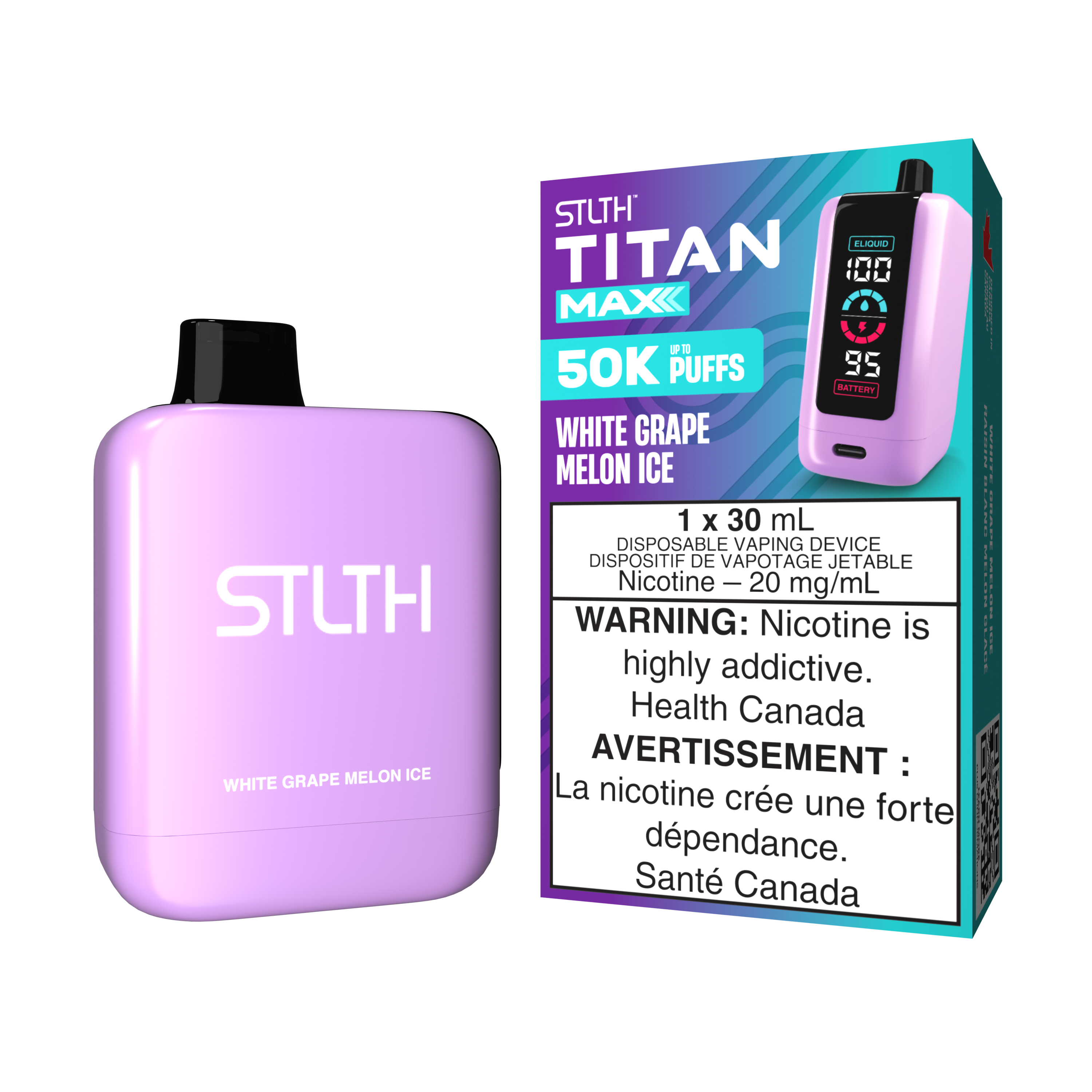 WHITE GRAPE MELON ICE - STLTH TITAN MAX DISPOSABLE (30mL)