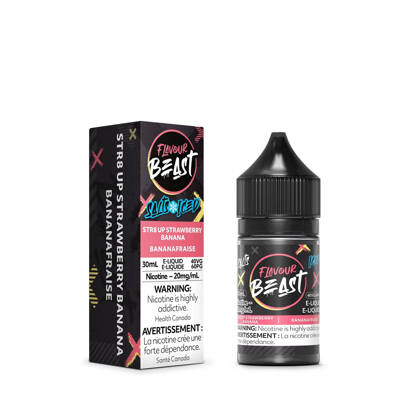 STR8 UP STRAWBERRY BANANA ICED - FLAVOUR BEAST E LIQUID (30mL)