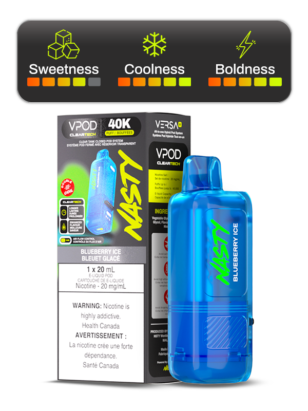 BLUEBERRY ICE VPOD - VERSA X BY NASTY (20mL) *VERSA X DEVICE REQUIRED*
