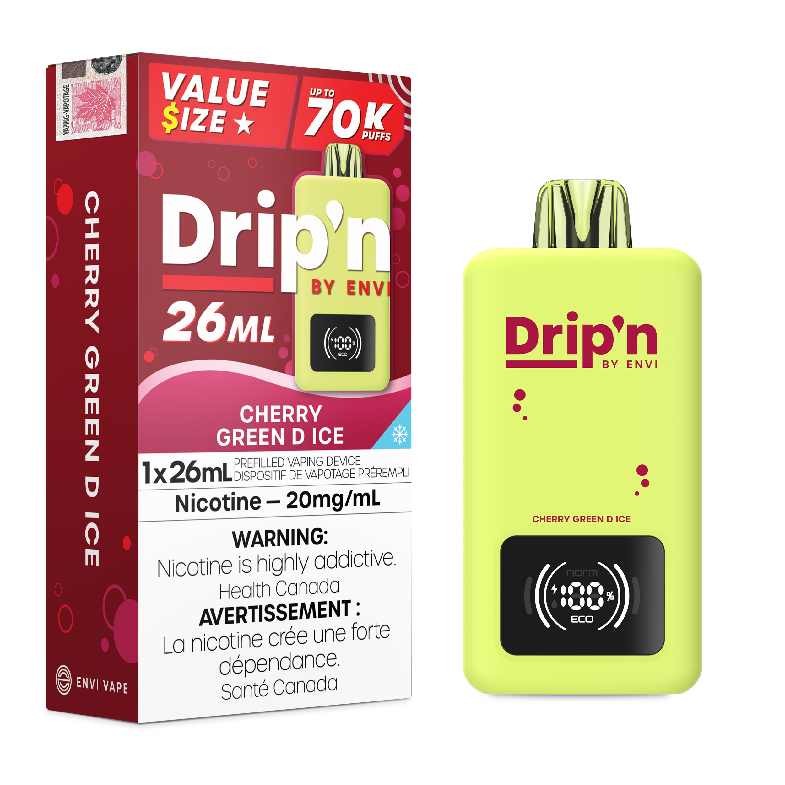 CHERRY GREEN D ICE - DRIP'N 26ML BY ENVI