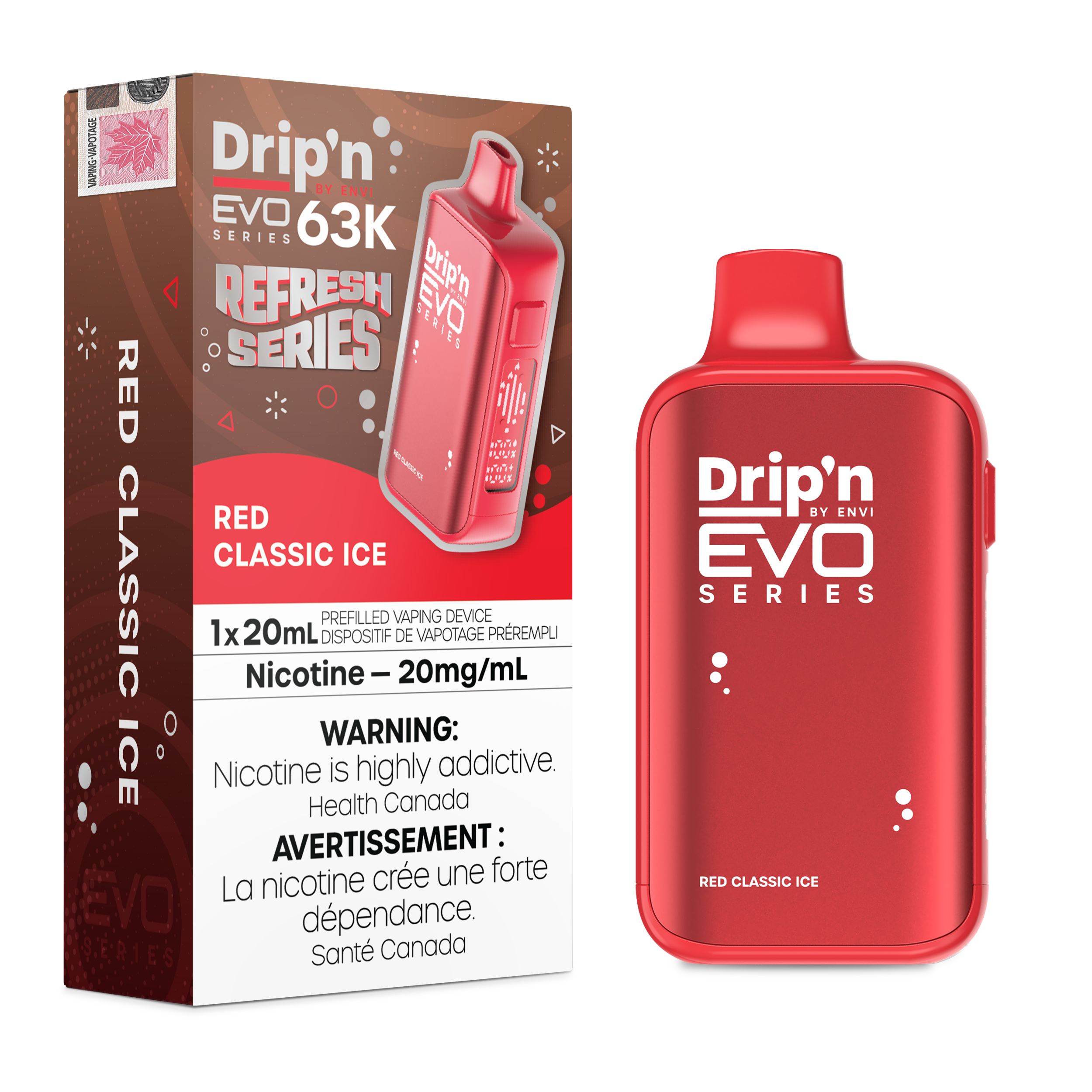 RED CLASSIC ICE - DRIP'N EVO 63K BY ENVI (20ML)