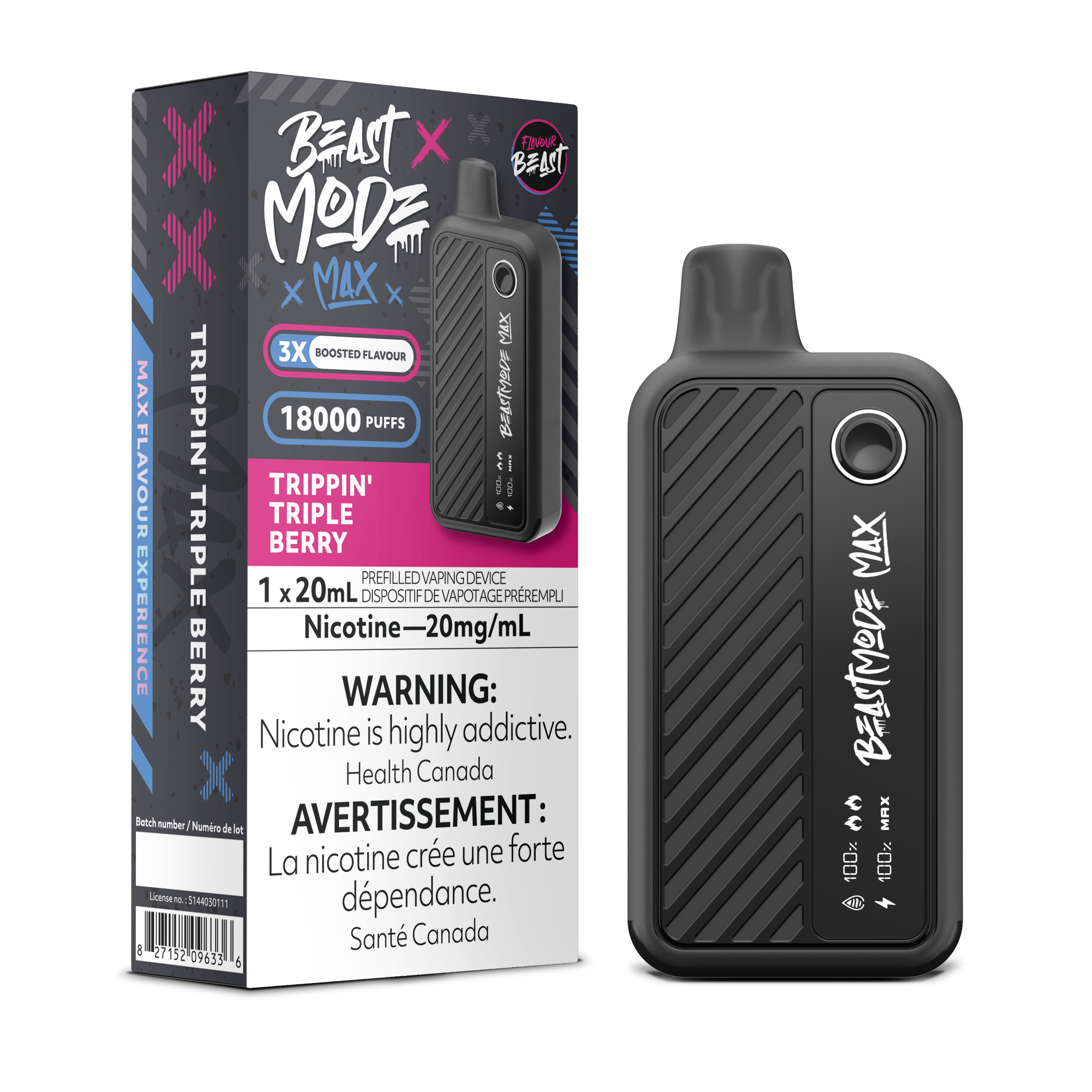 TRIPPIN' TRIPLE BERRY - FLAVOUR BEAST BEAST MODE MAX (20mL) (ONTARIO)