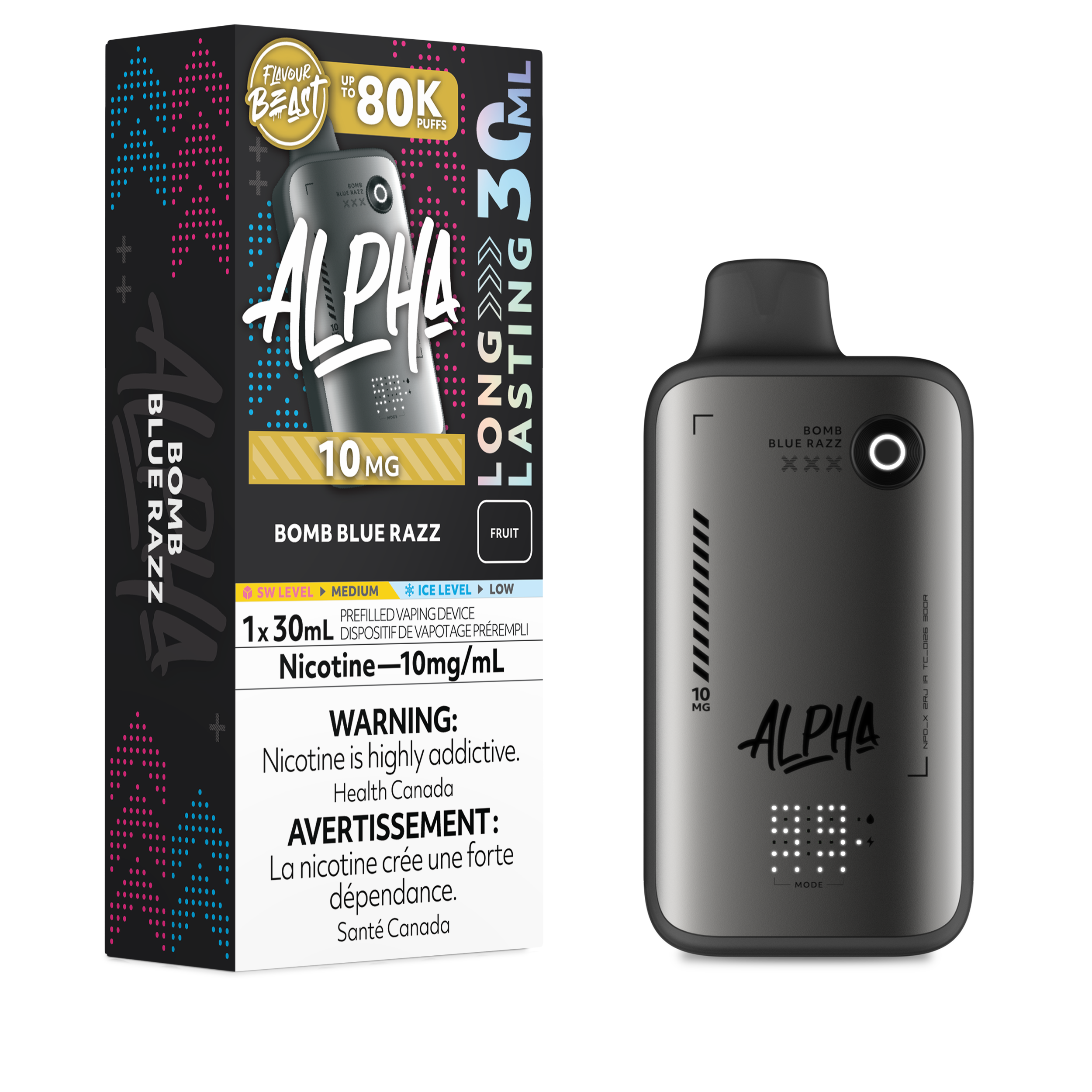 BOMB BLUE RAZZ - FLAVOUR BEAST ALPHA LOW NICOTINE (10mg) (30mL)