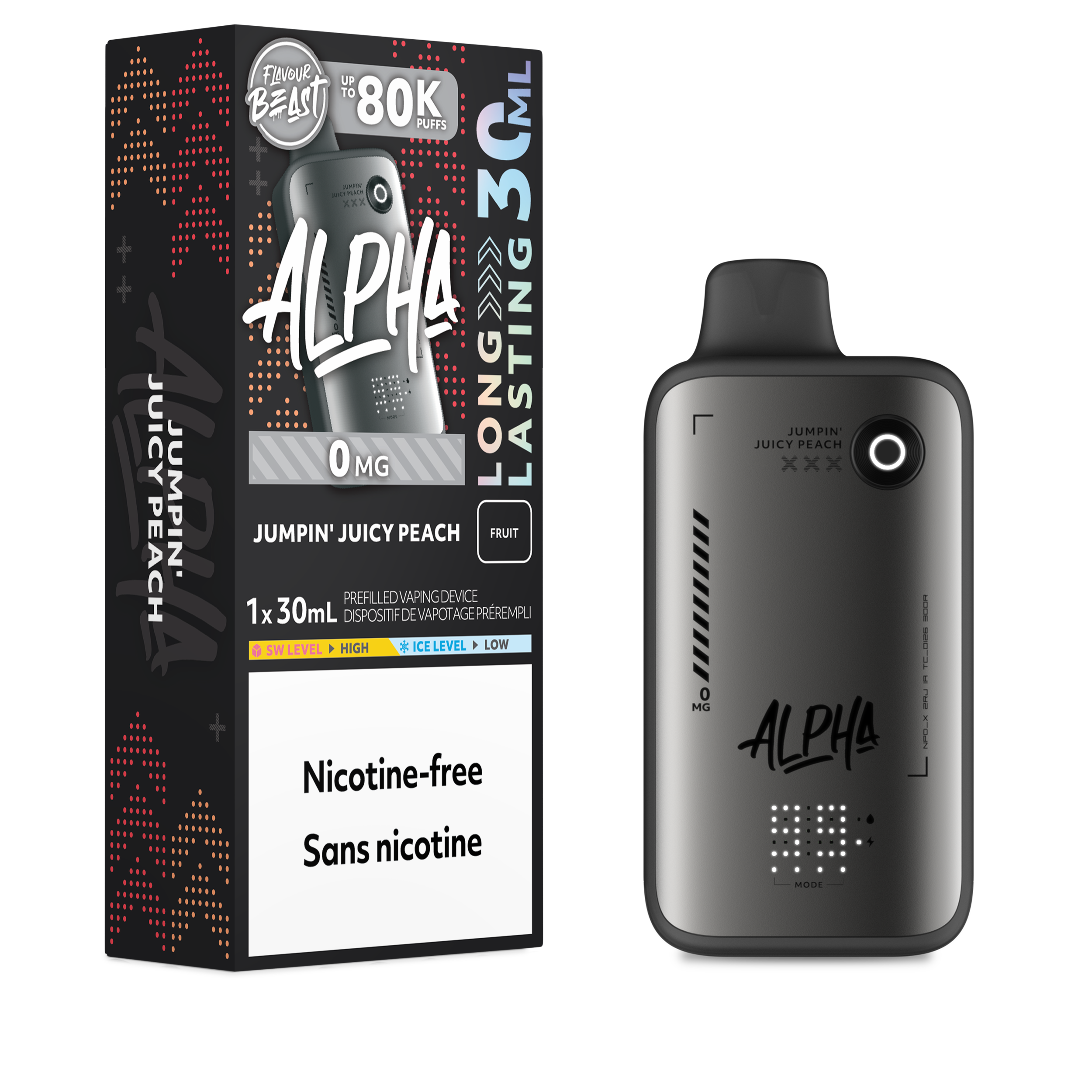 JUMPIN' JUICY PEACH - FLAVOUR BEAST ALPHA (30mL) (ZERO NICOTINE)