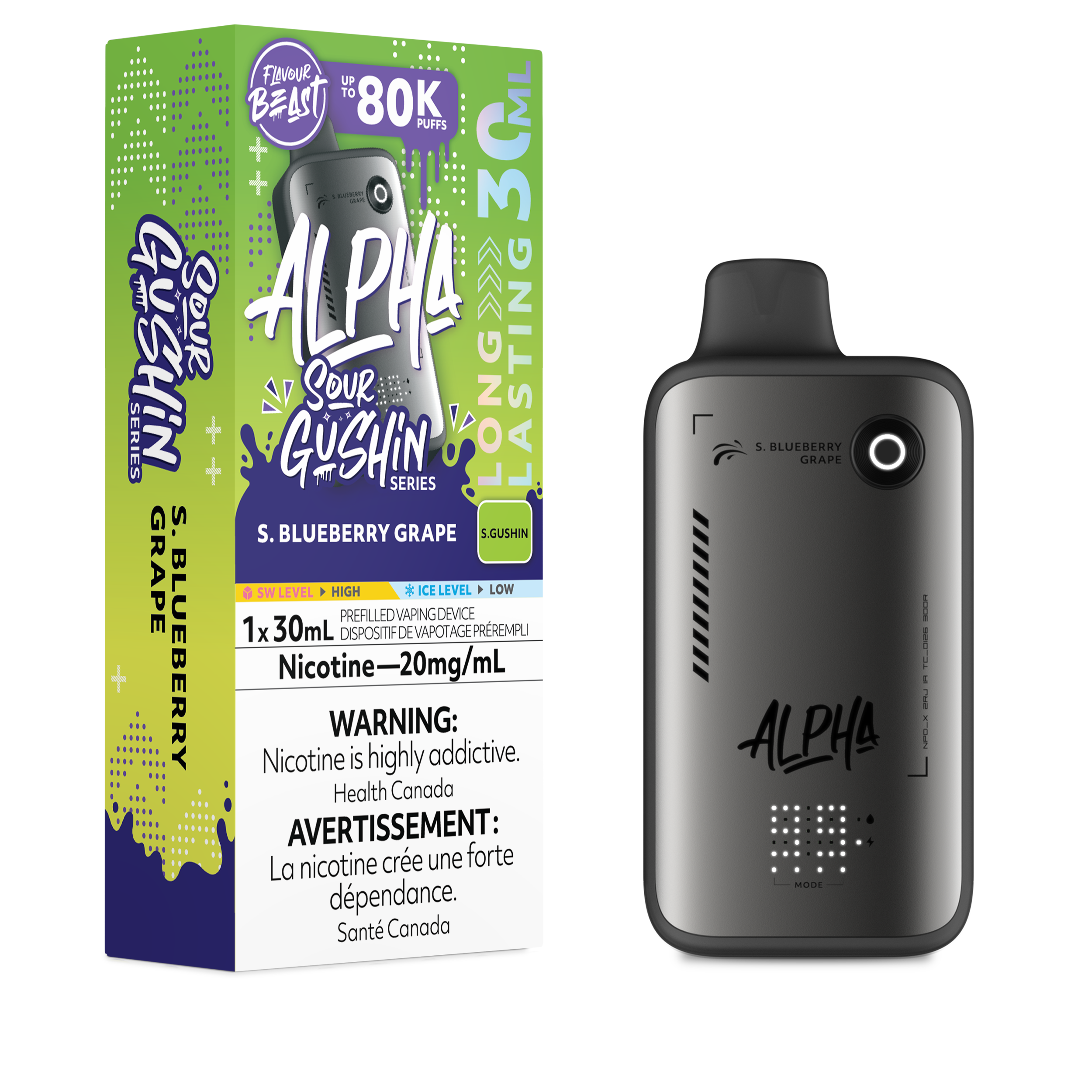 GUSHIN S.BLUEBERRY GRAPE - FLAVOUR BEAST ALPHA (30mL)