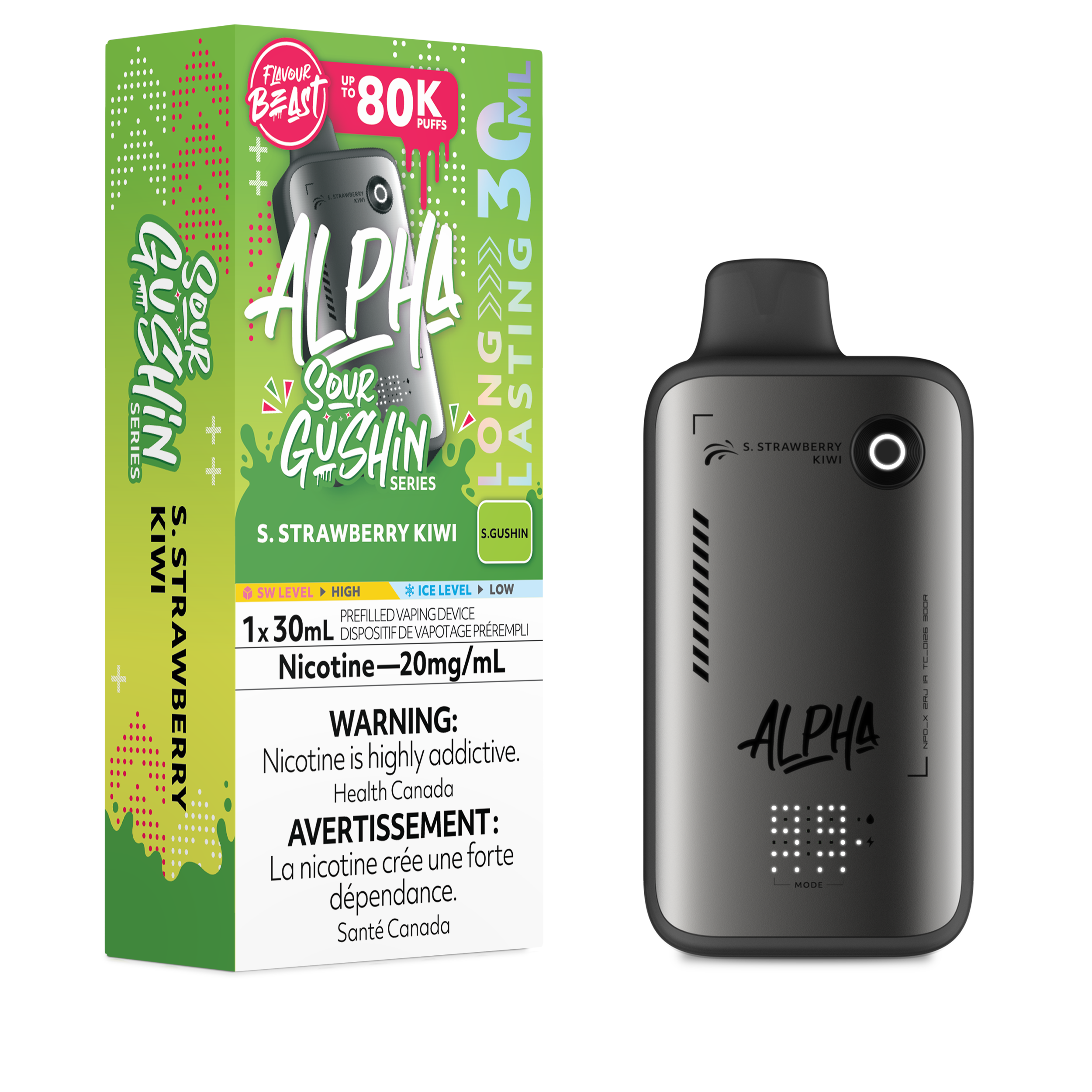 GUSHIN S.STRAWBERRY KIWI - FLAVOUR BEAST ALPHA (30mL)
