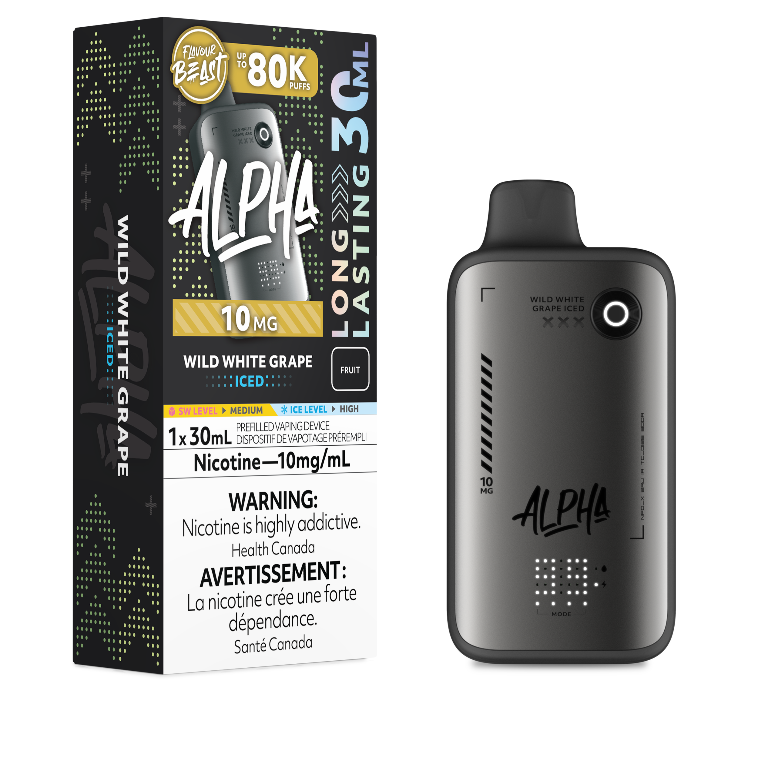 WILD WHITE GRAPE - FLAVOUR BEAST ALPHA LOW NICOTINE (10mg) (30mL)