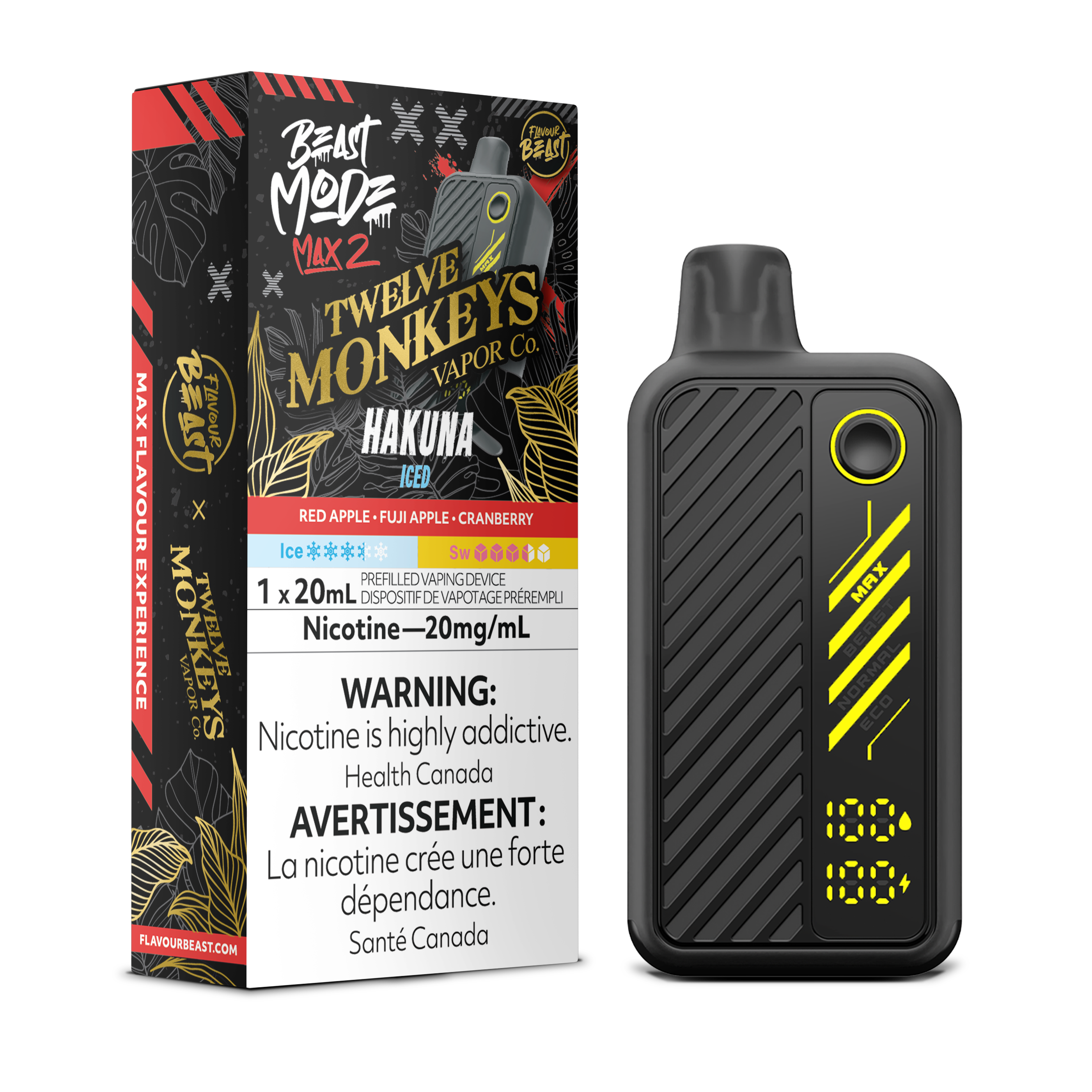 HAKUNA ICED - FLAVOUR BEAST X 12 MONKEYS BEAST MODE MAX 2 (20mL)