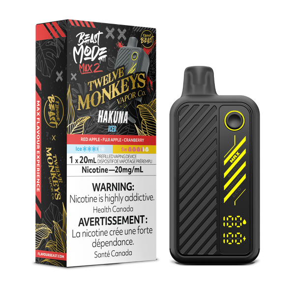 HAKUNA ICED - FLAVOUR BEAST X 12 MONKEYS BEAST MODE MAX 2 (20mL) (ONTARIO)