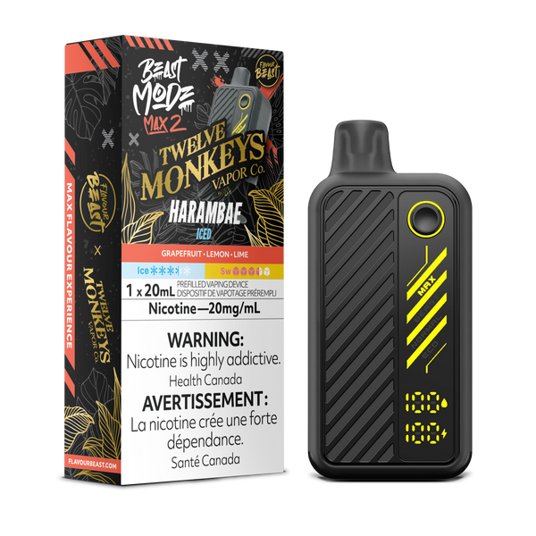 HARAMBAE ICED - FLAVOUR BEAST X 12 MONKEYS BEAST MODE MAX 2 (20mL) (ONTARIO)