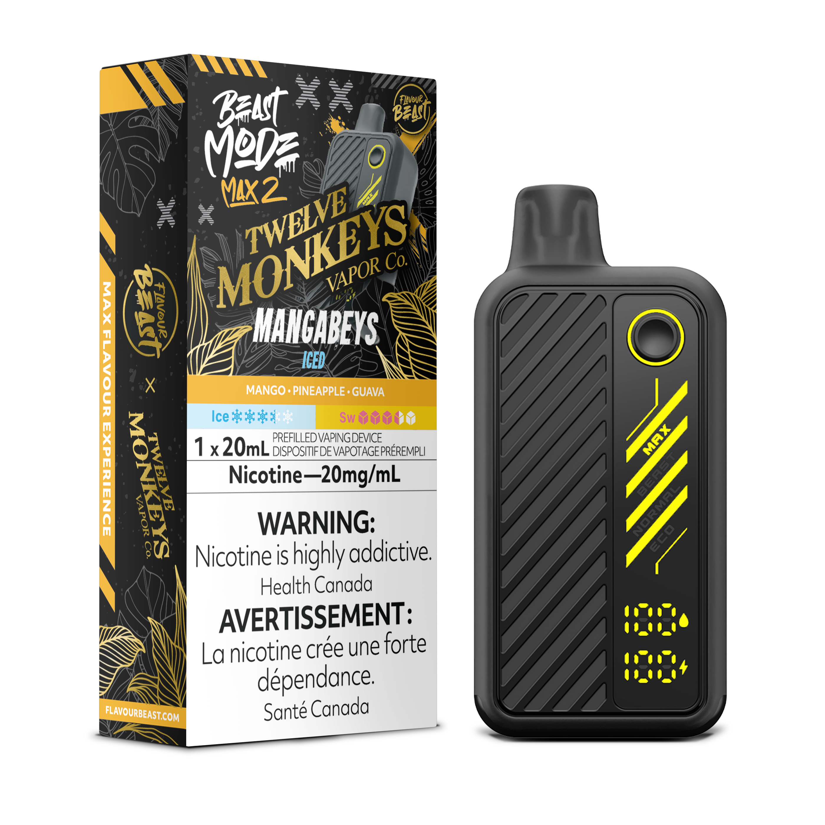 MANGABEYS ICED - FLAVOUR BEAST X 12 MONKEYS BEAST MODE MAX 2 (20mL)