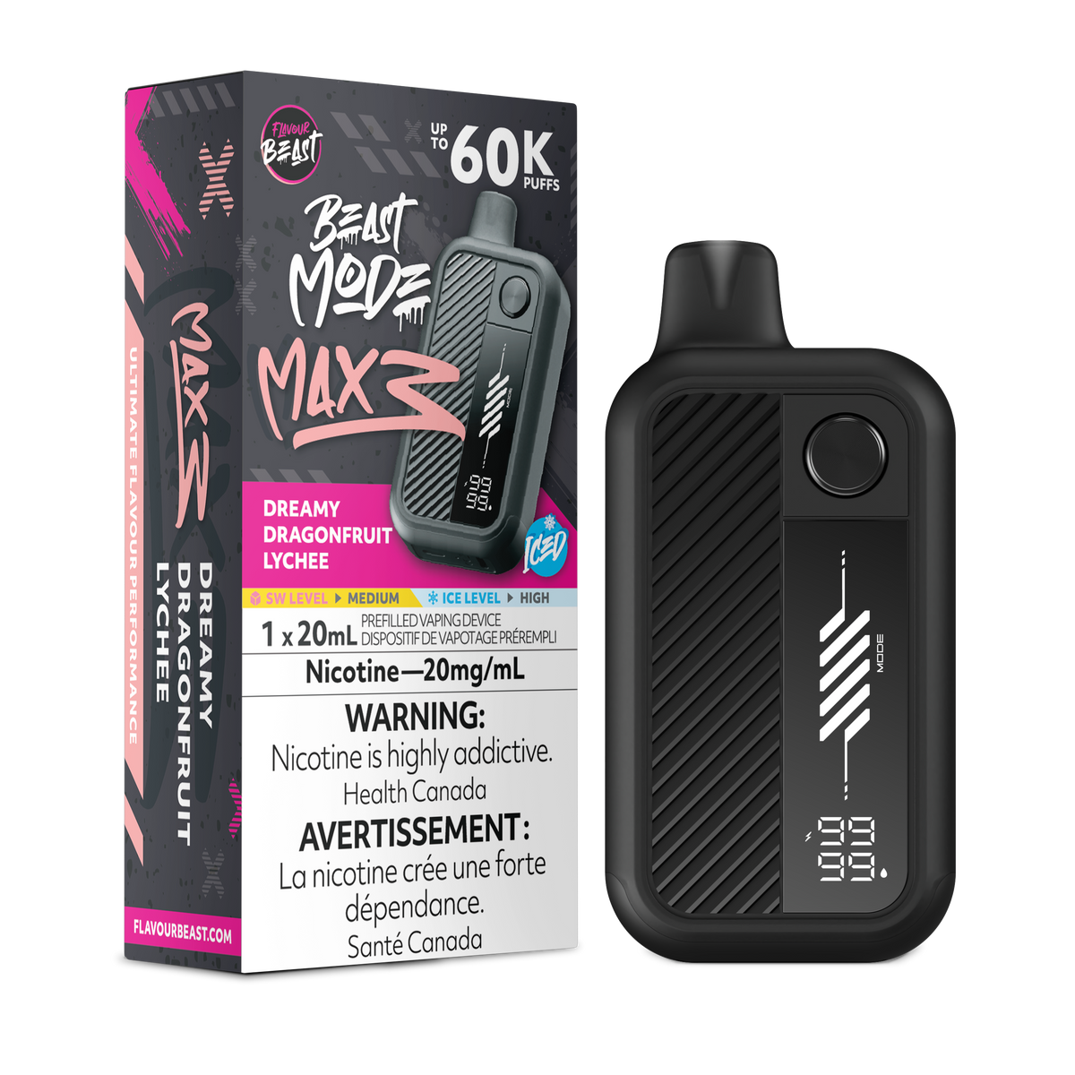 DREAMY DRAGONFRUIT LYCHEE - FLAVOUR BEAST BEAST MODE MAX 3 (20mL)