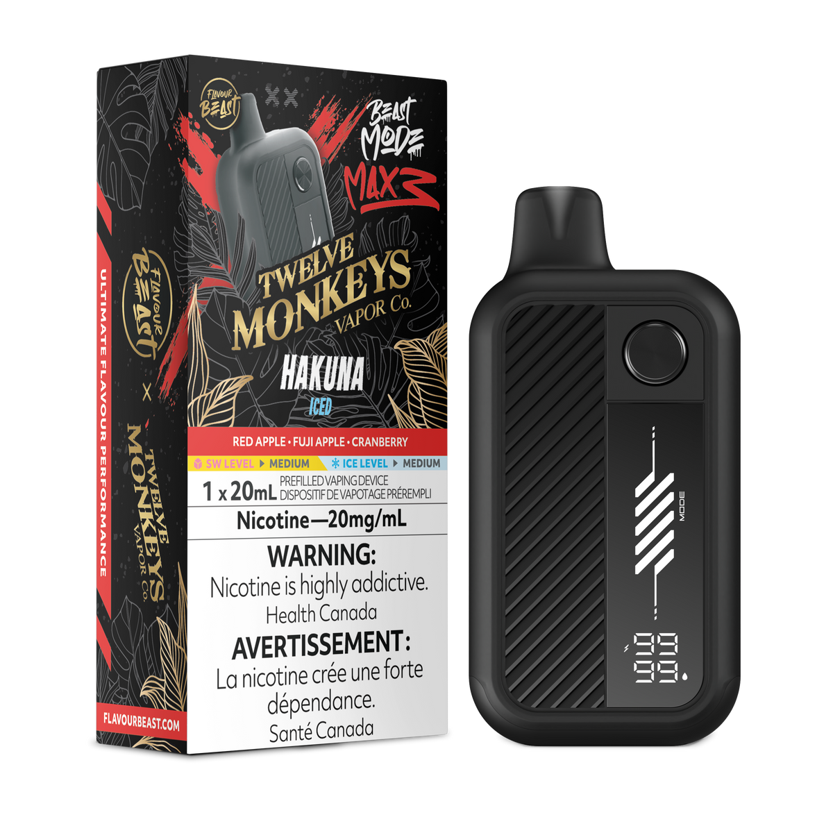 HAKUNA - FLAVOUR BEAST X 12 MONKEYS BEAST MODE MAX 3 (20mL)