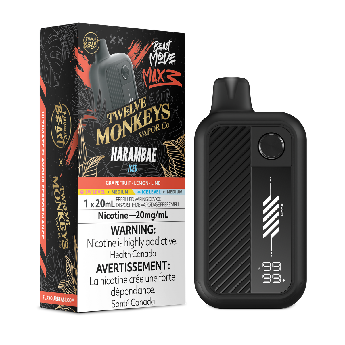 HARAMBAE - FLAVOUR BEAST X 12 MONKEYS BEAST MODE MAX 3 (20mL)