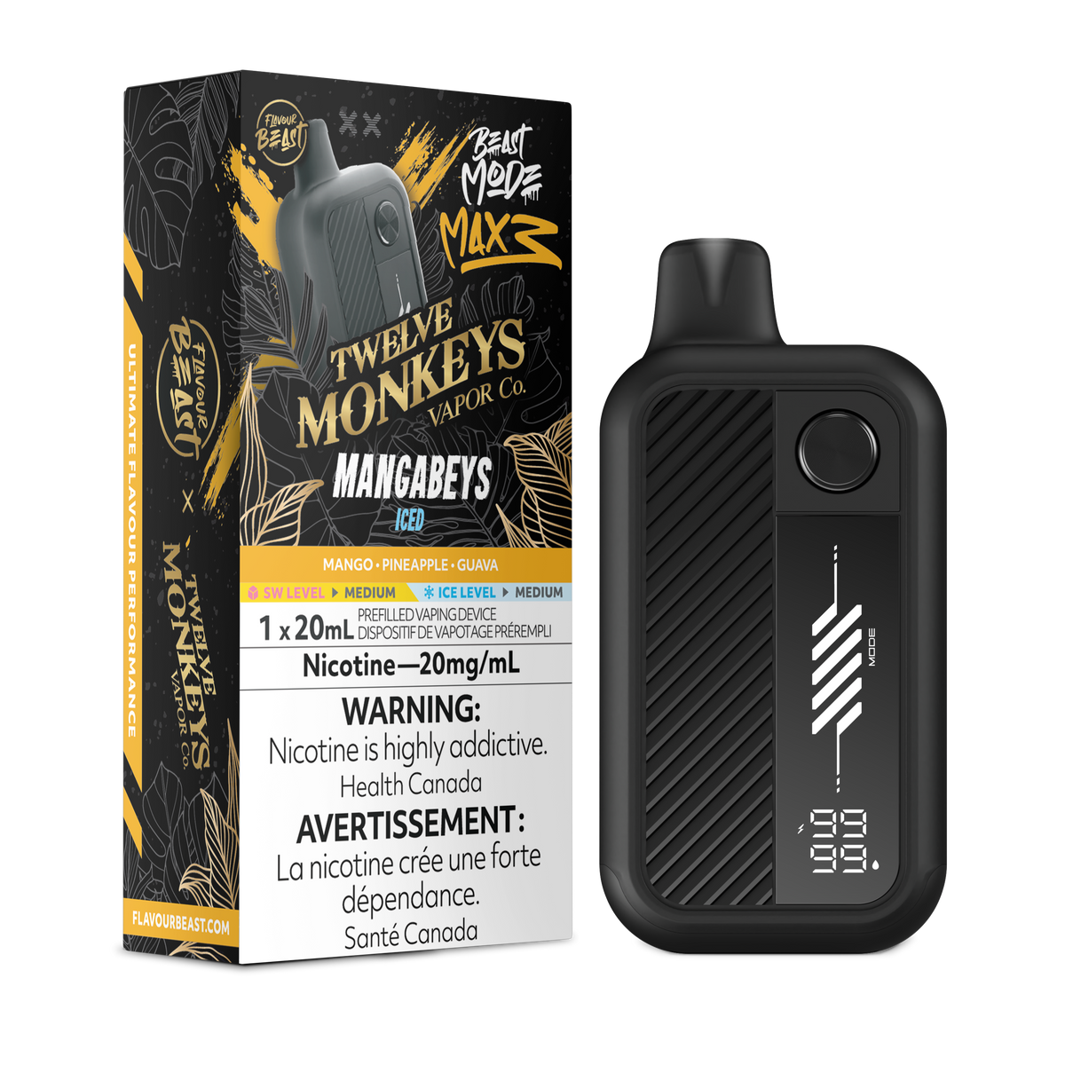 MANGABEYS - FLAVOUR BEAST X 12 MONKEYS BEAST MODE MAX 3 (20mL)