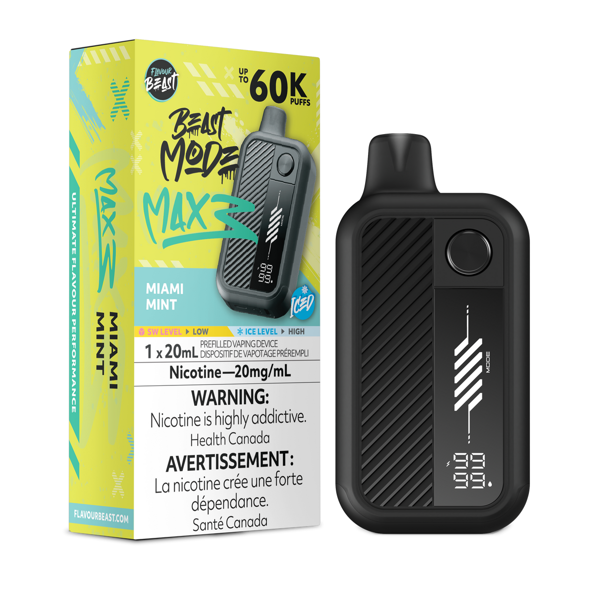 MIAMI MINT - FLAVOUR BEAST BEAST MODE MAX 3 (20mL)