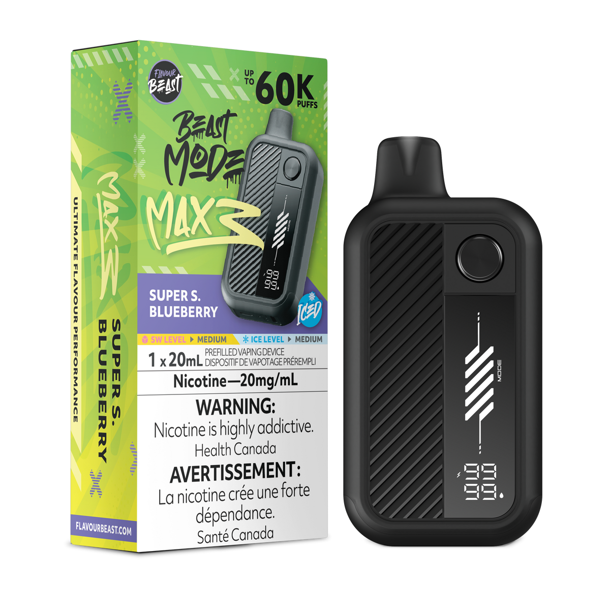SUPER S. BLUEBERRY - FLAVOUR BEAST BEAST MODE MAX 3 (20mL)