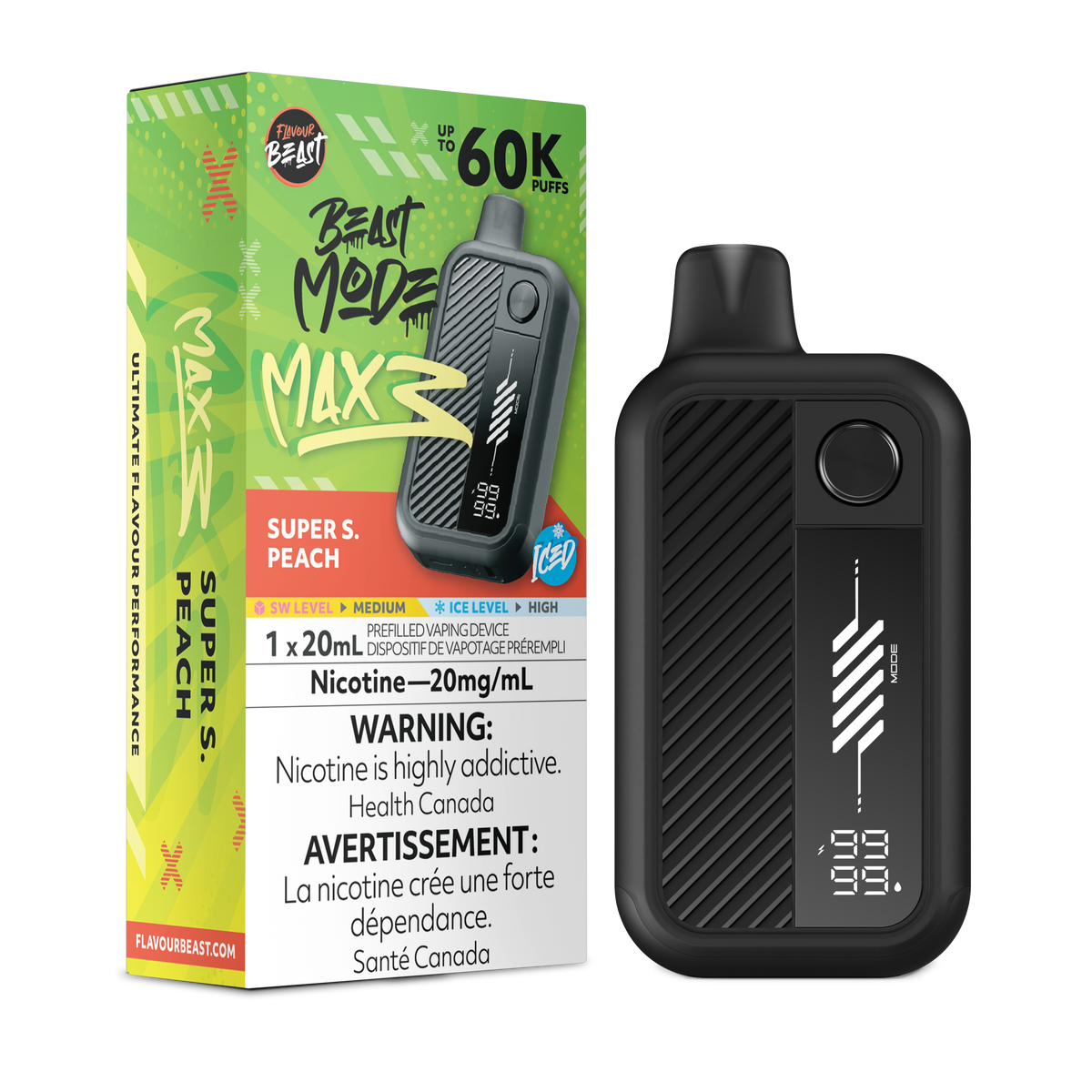 SUPER S. PEACH - FLAVOUR BEAST BEAST MODE MAX 3 (20mL)