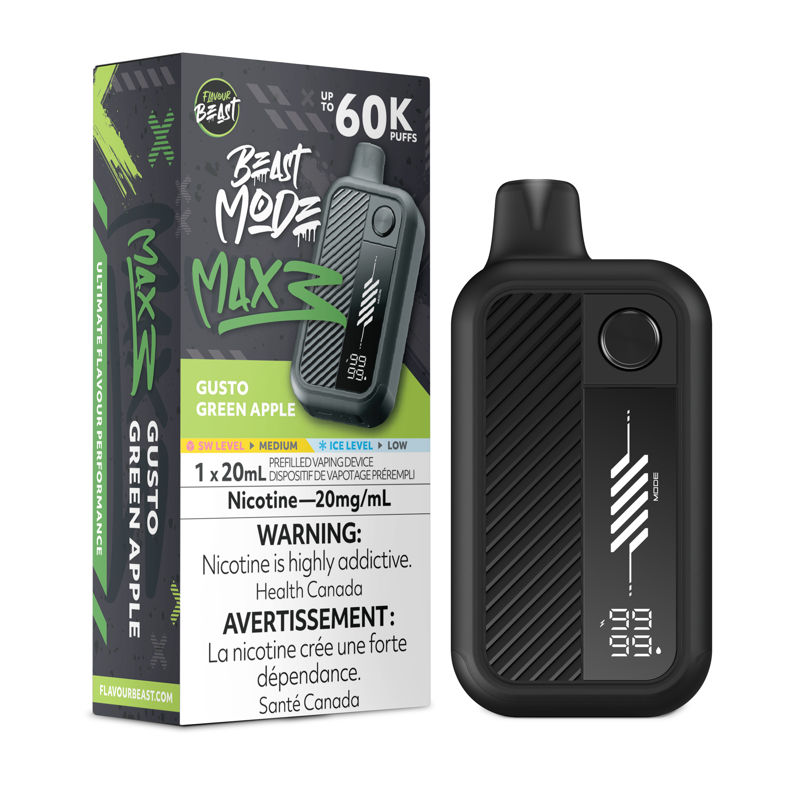 GUSTO GREEN APPLE - FLAVOUR BEAST BEAST MODE MAX 3 (20mL)