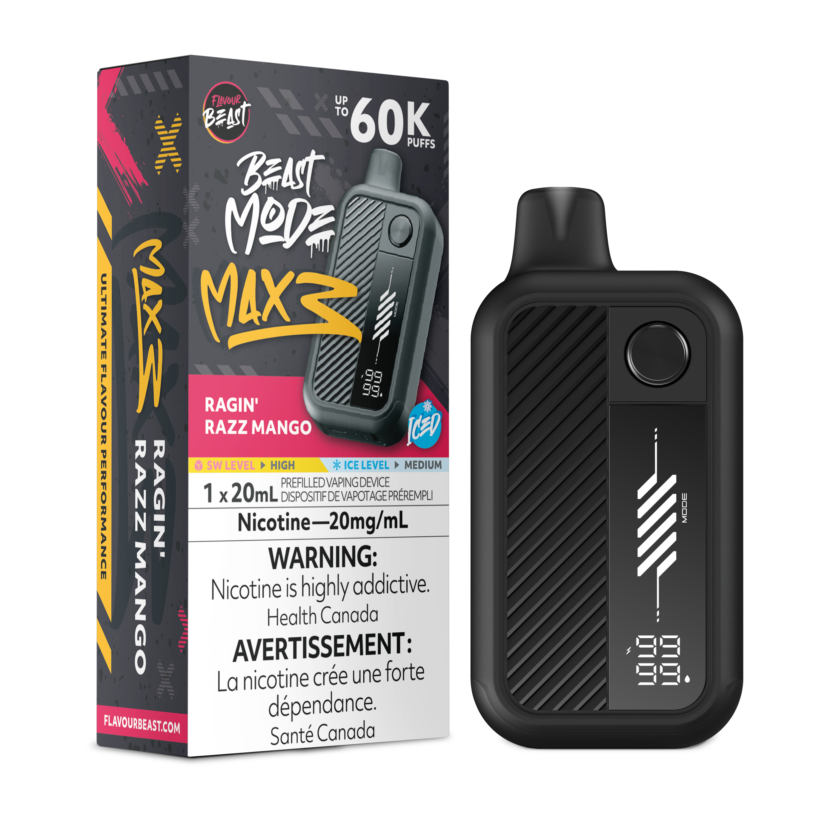 RAGIN' RAZZ MANGO - FLAVOUR BEAST BEAST MODE MAX 3 (20mL)