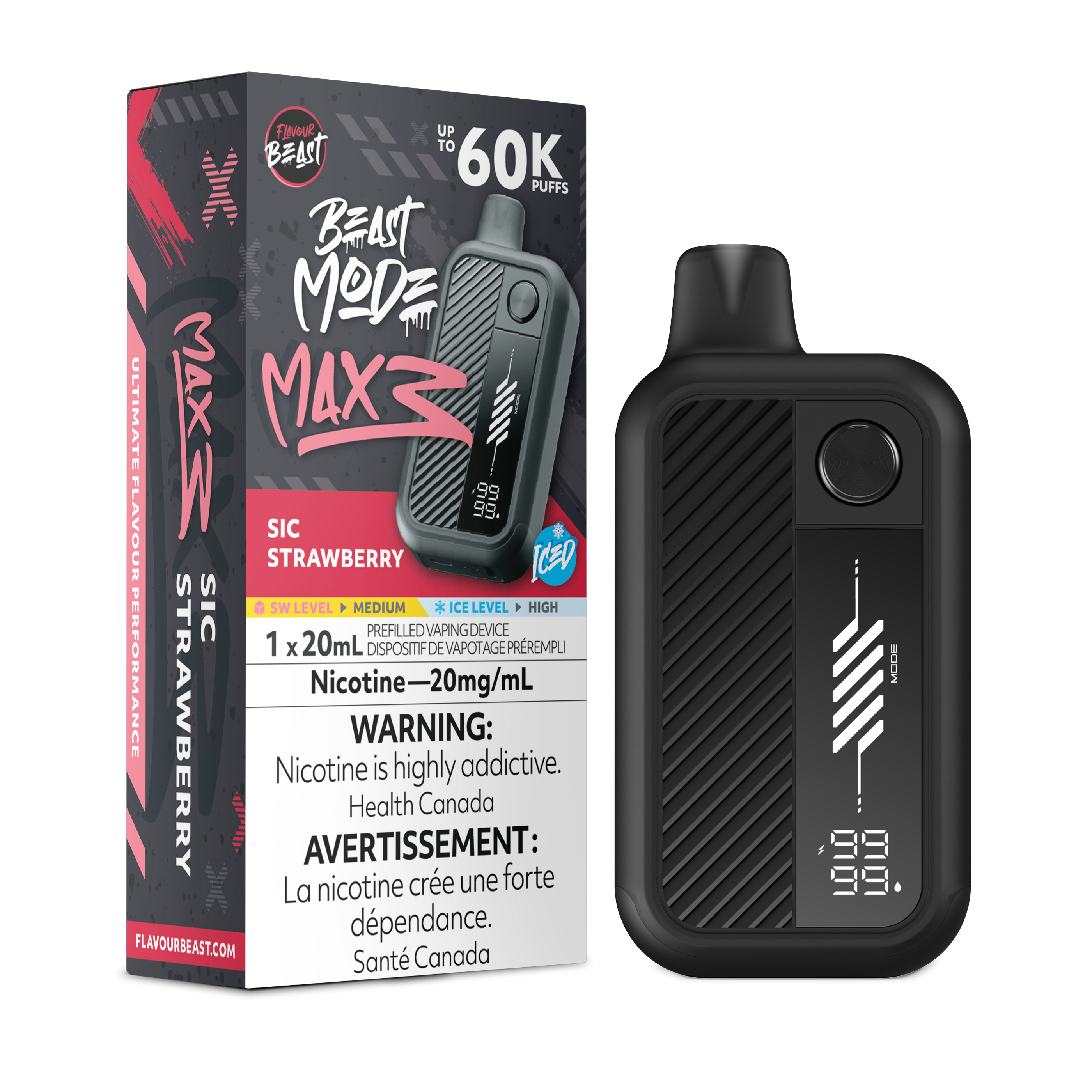 SIC STRAWBERRY - FLAVOUR BEAST BEAST MODE MAX 3 (20mL)