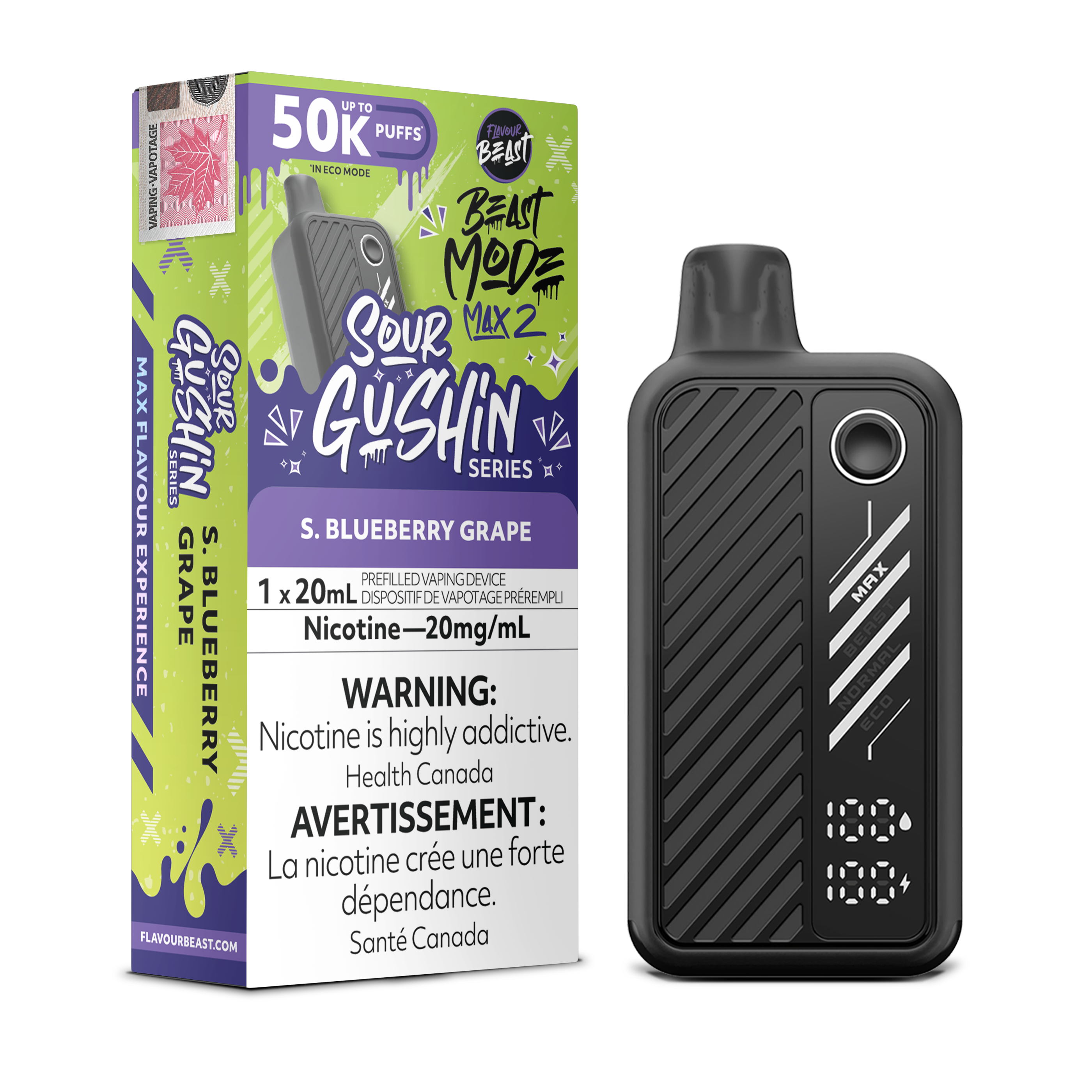 GUSHIN S. BLUEBERRY GRAPE - FLAVOUR BEAST BEAST MODE MAX 2 (20mL)
