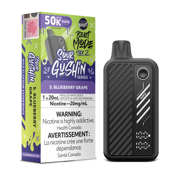 GUSHIN S. BLUEBERRY GRAPE - FLAVOUR BEAST BEAST MODE MAX 2 (20mL) (ONTARIO)