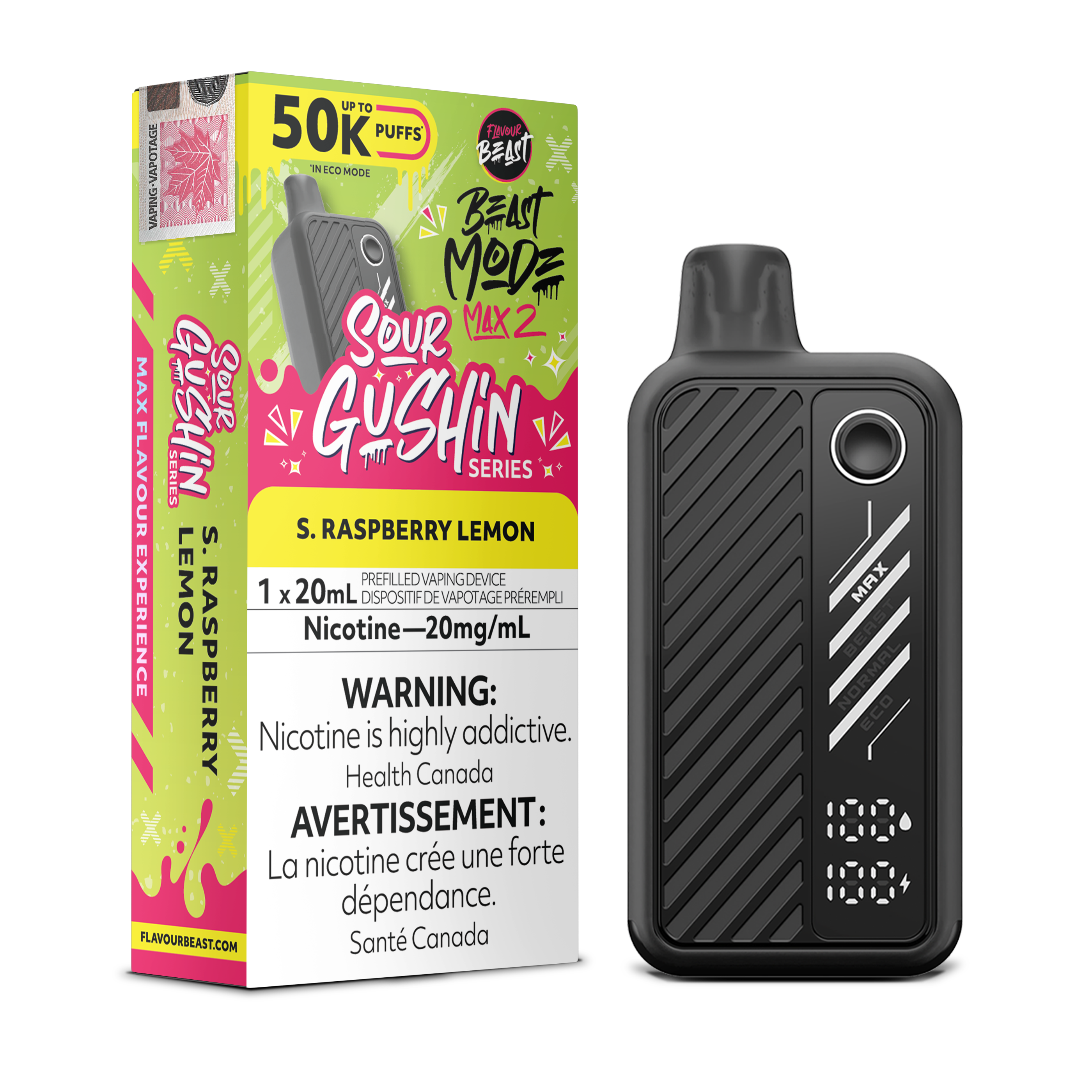 GUSHIN S.RASPBERRY LEMON - FLAVOUR BEAST BEAST MODE MAX 2 (20mL)