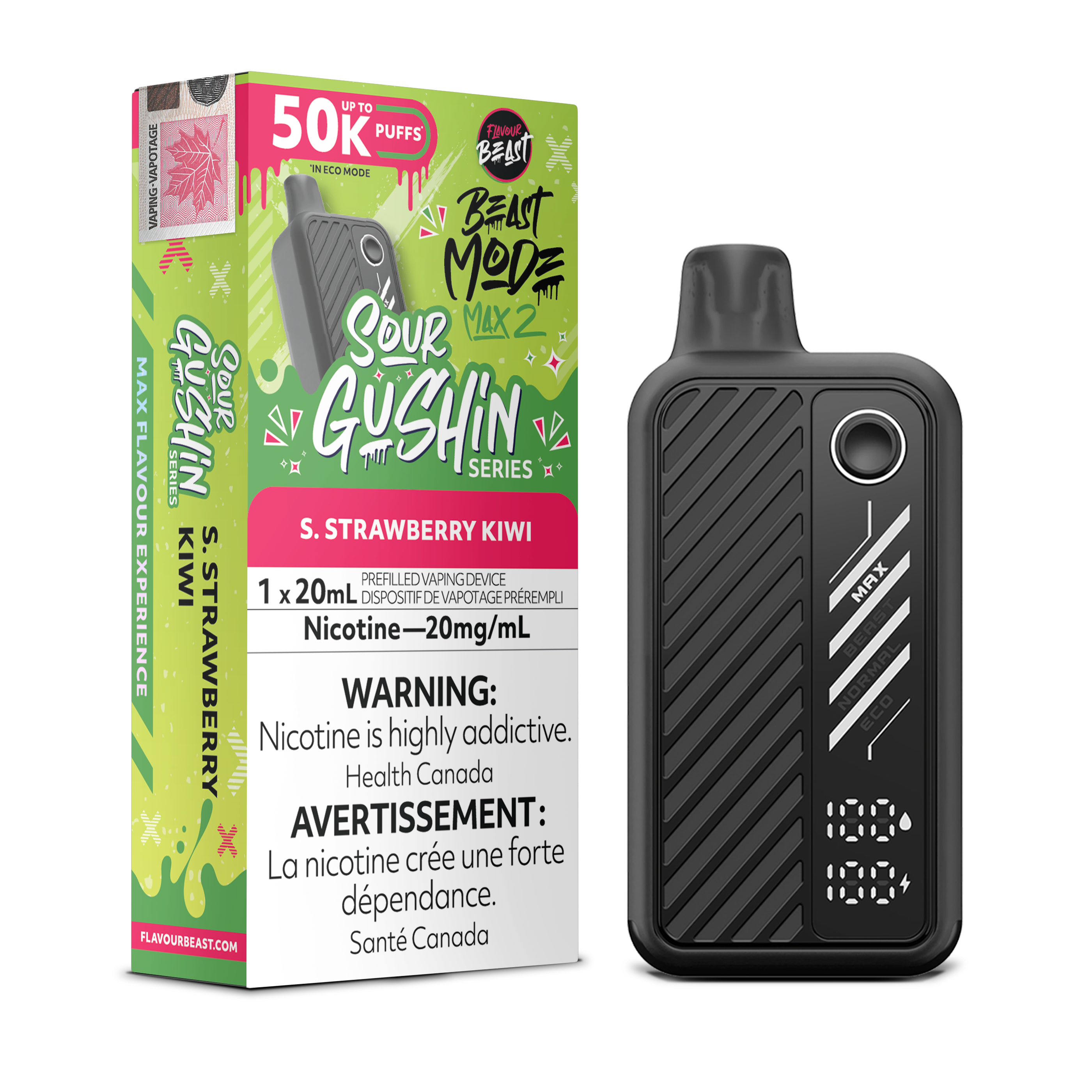 GUSHIN S.STRAWBERRY KIWI - FLAVOUR BEAST BEAST MODE MAX 2 (20mL)