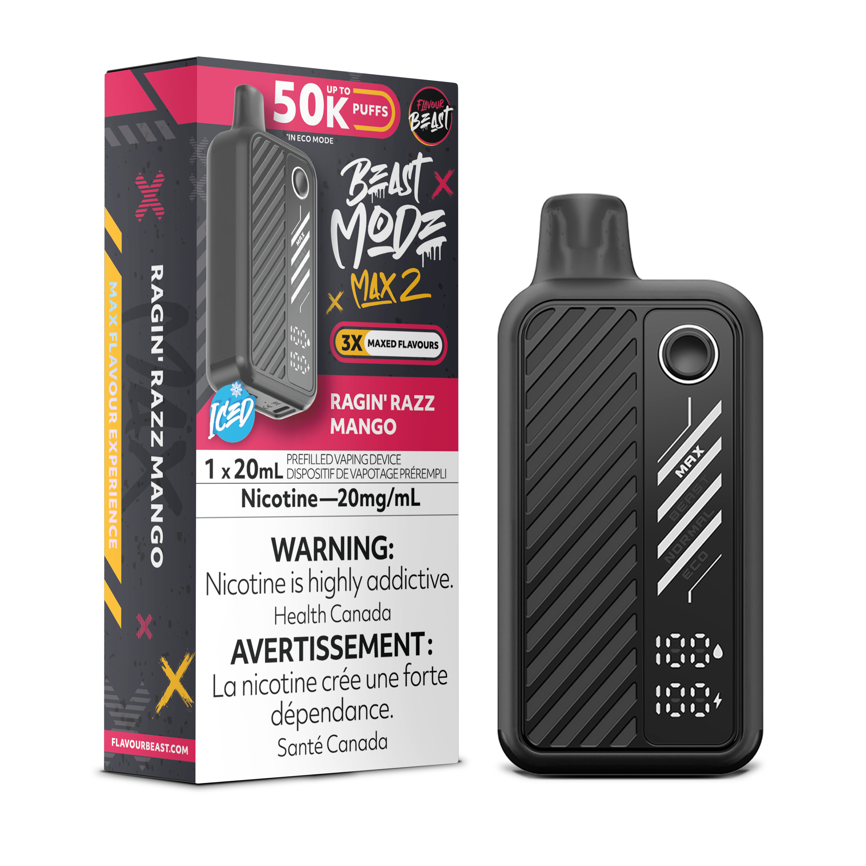 RAGIN' RAZZ MANGO - FLAVOUR BEAST BEAST MODE MAX 2 (20mL)