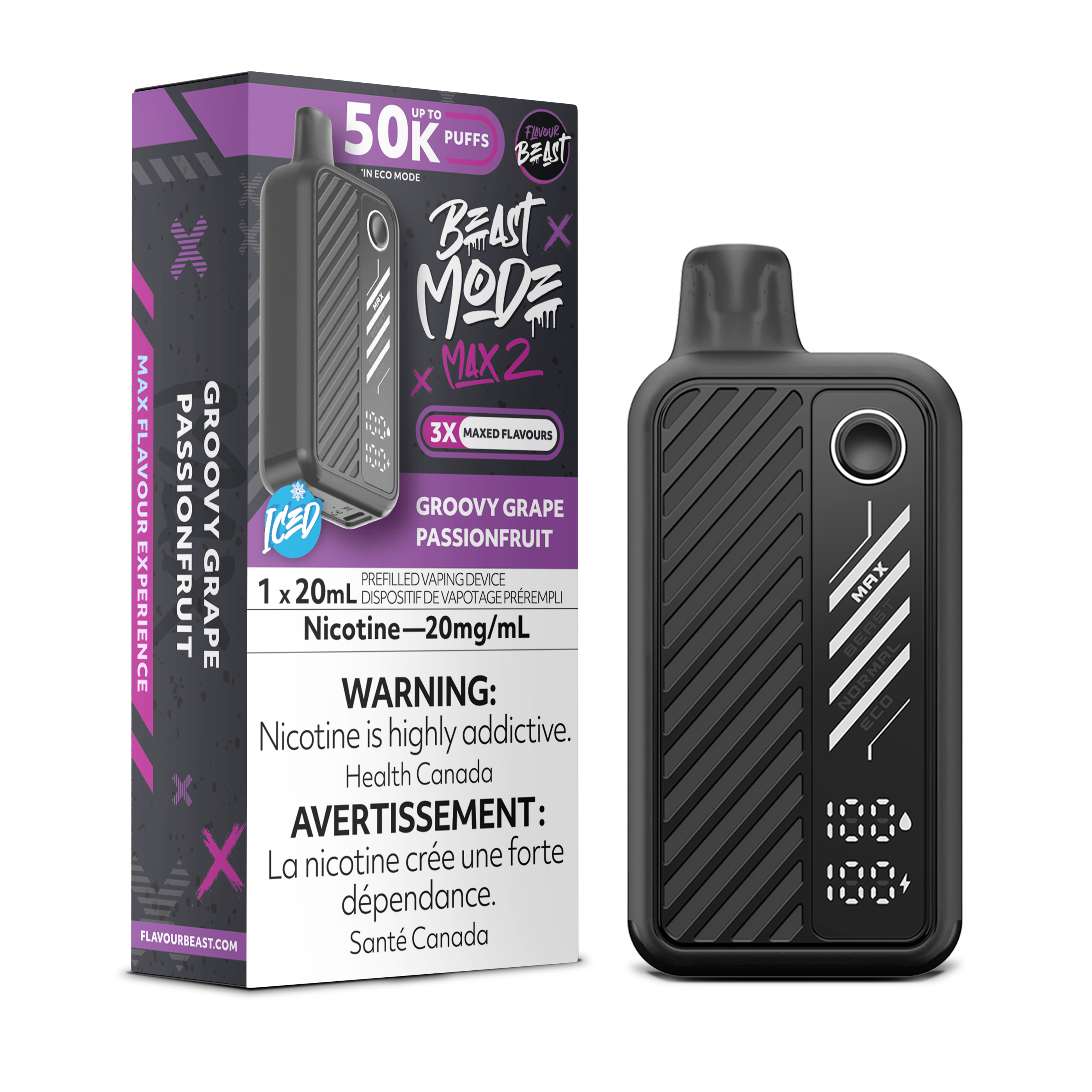 GROOVY GRAPE PASSIONFRUIT - FLAVOUR BEAST BEAST MODE MAX 2 (20mL)